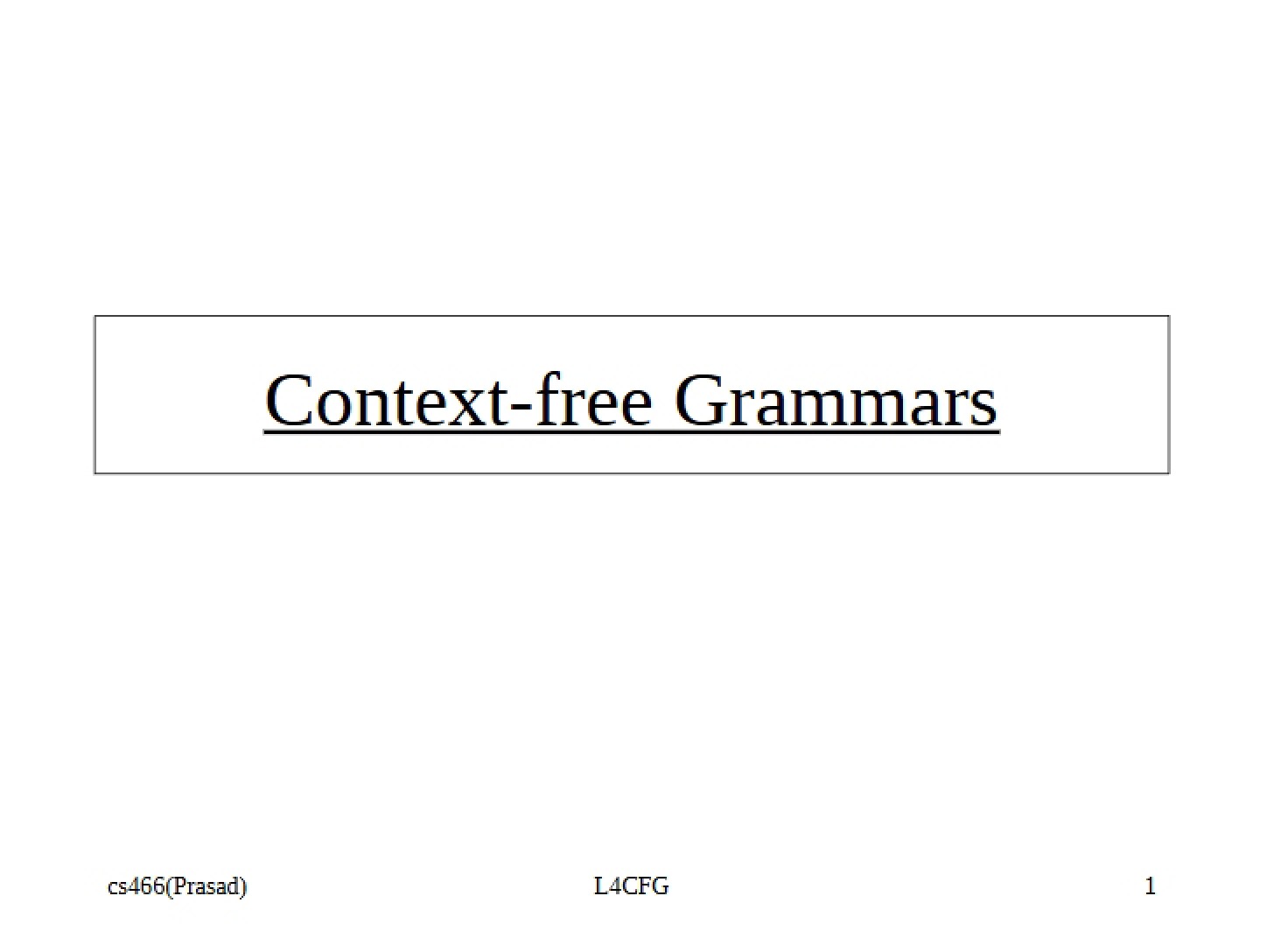 Grammars (Context-Free)
