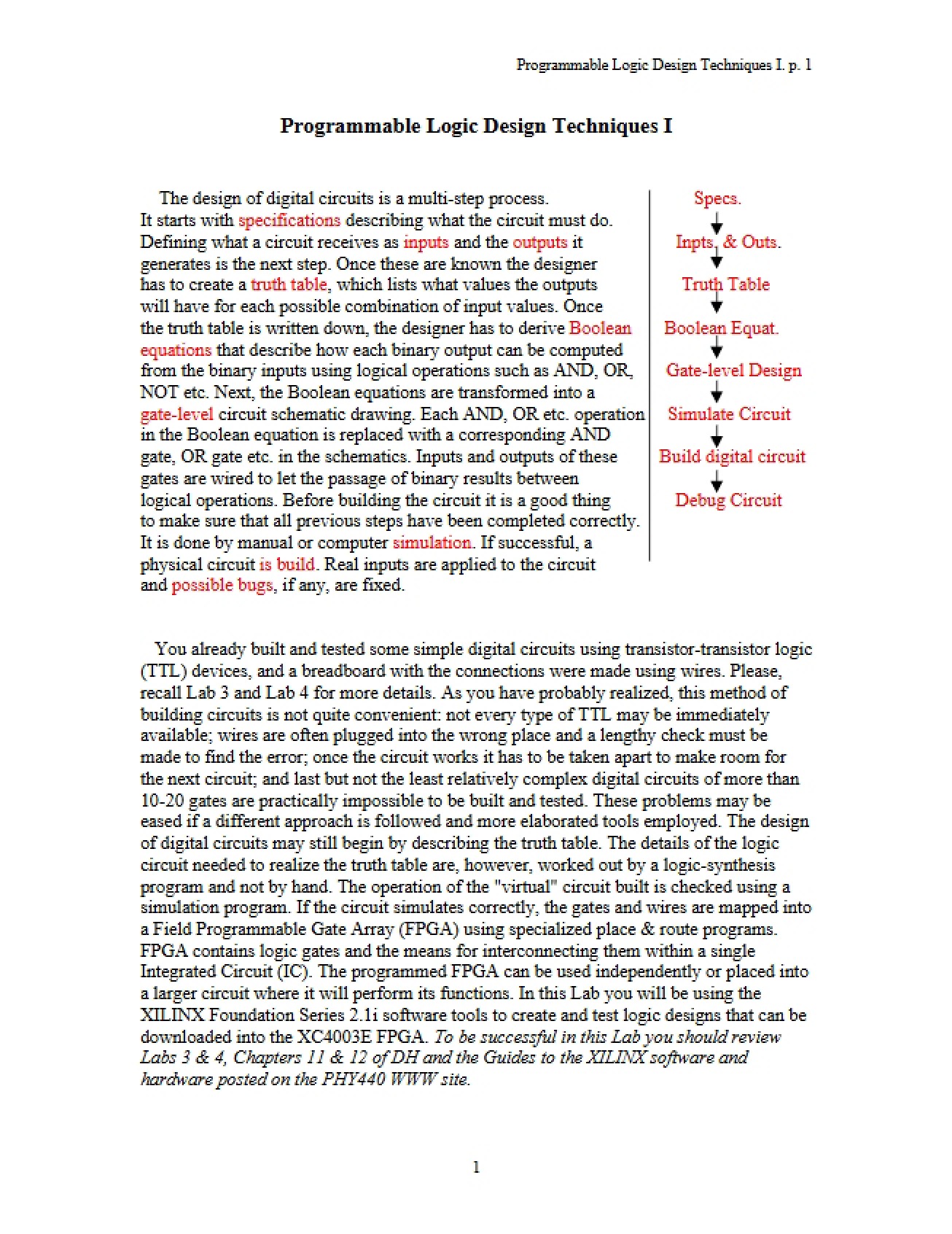 Design Techniques for Programmable Logic I - 14 Pages