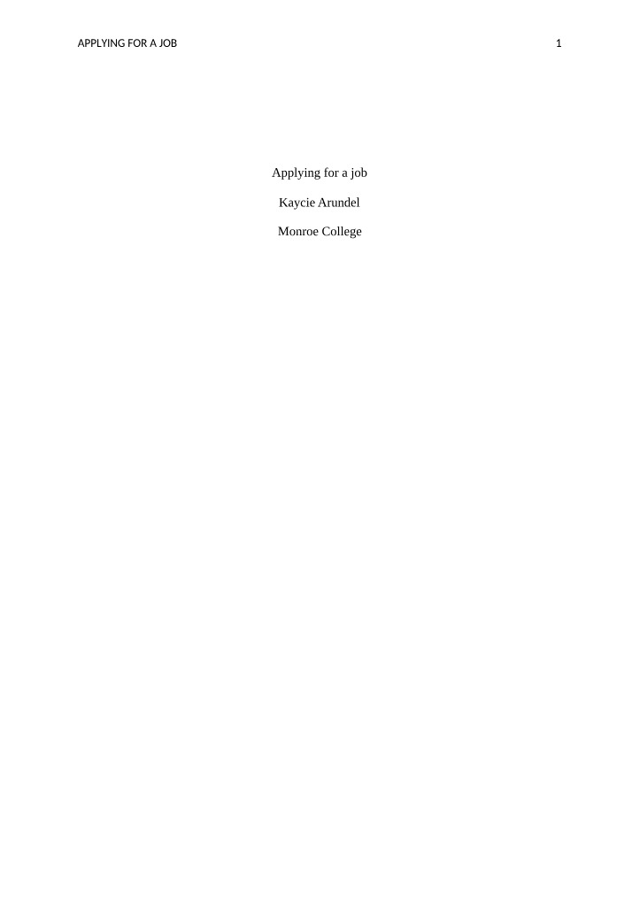 Applying for a Job - Writing Guide