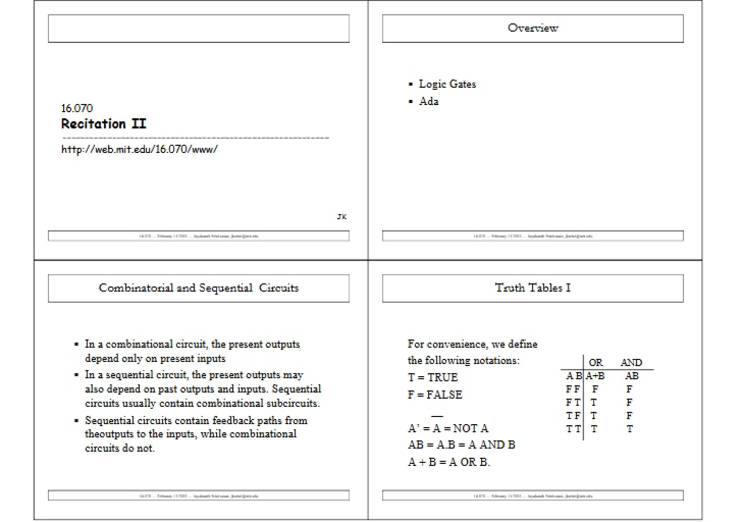 Circuits Sequential and Combinatorial