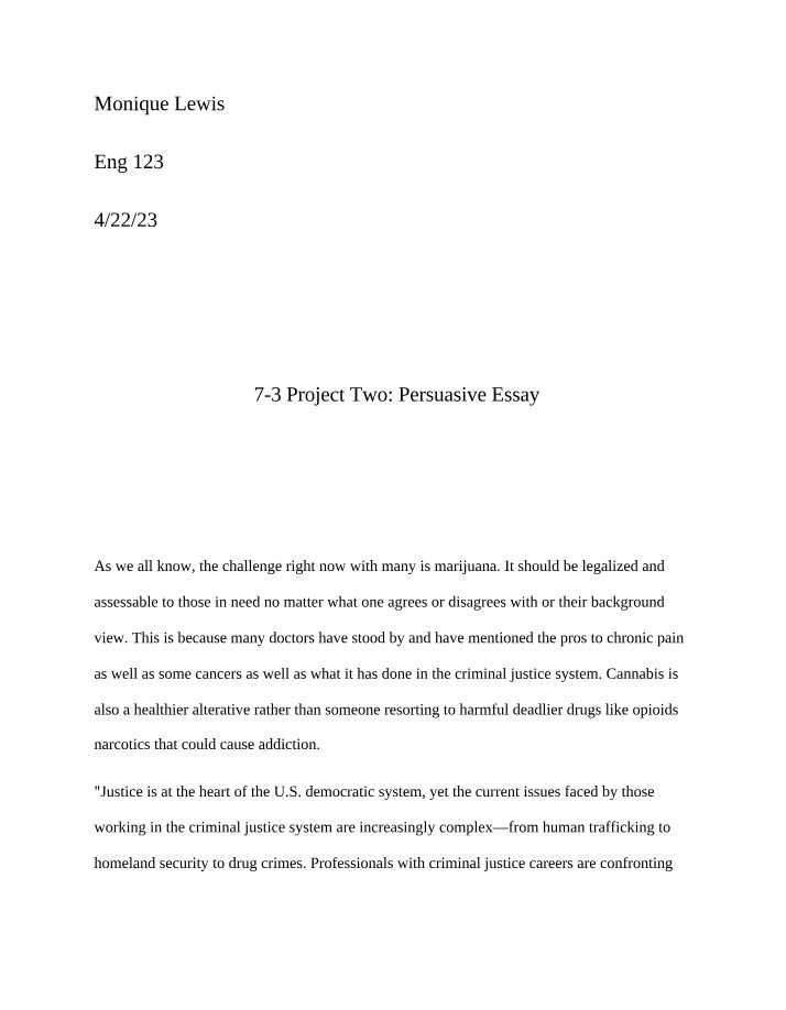 Persuasive Essay - 7-3 Project Two