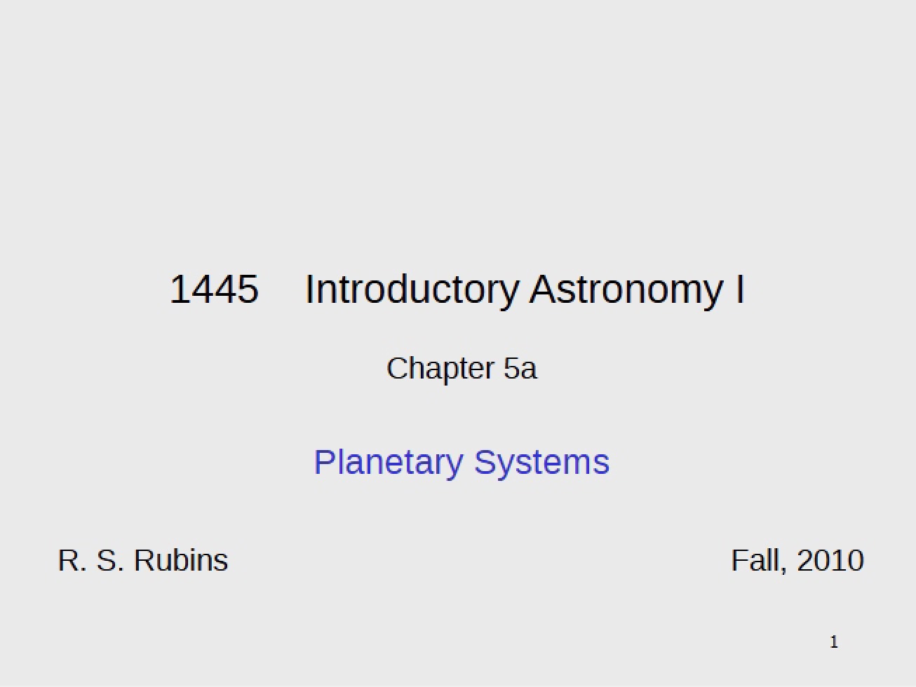 Systems of Planetary Bodies