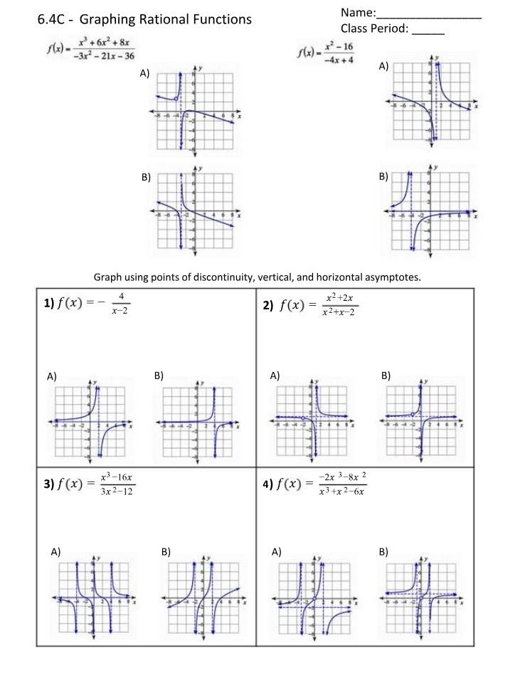 Graphing Rational Functions - Section 6.4C
