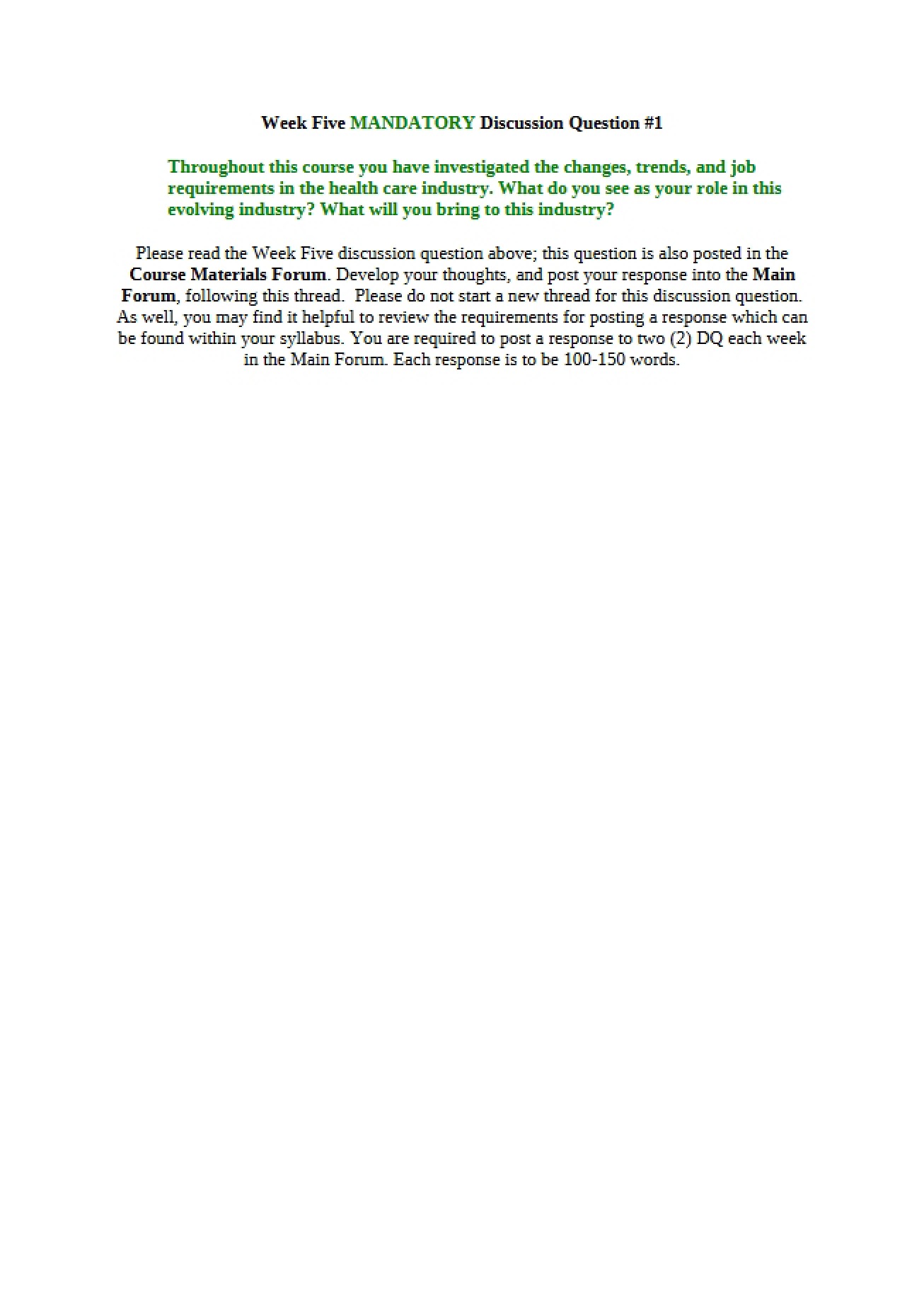 Discussion Essay