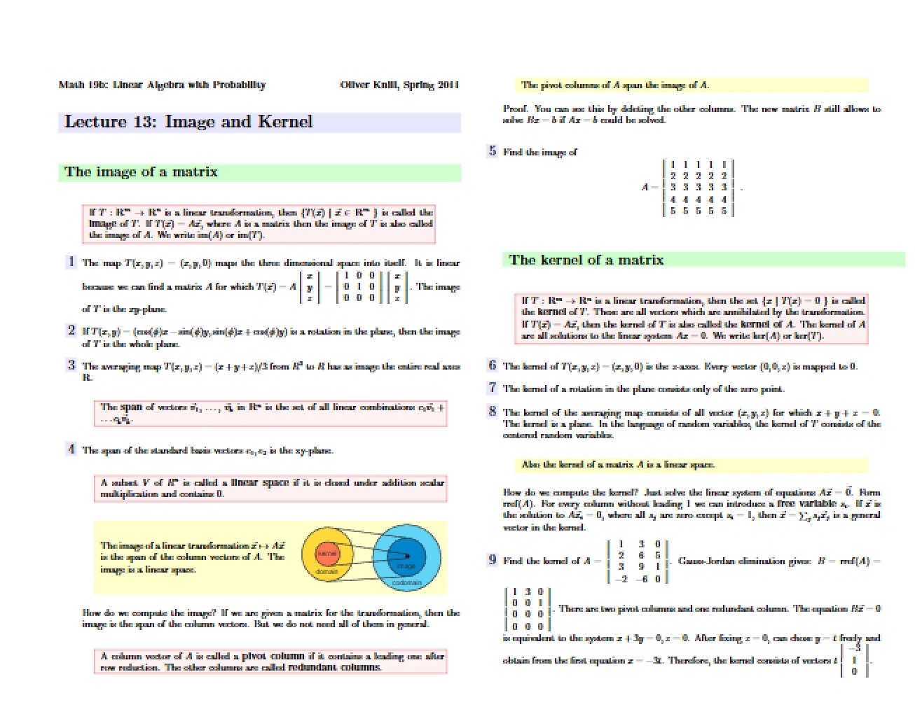 Life Sciences Math Lecture 13