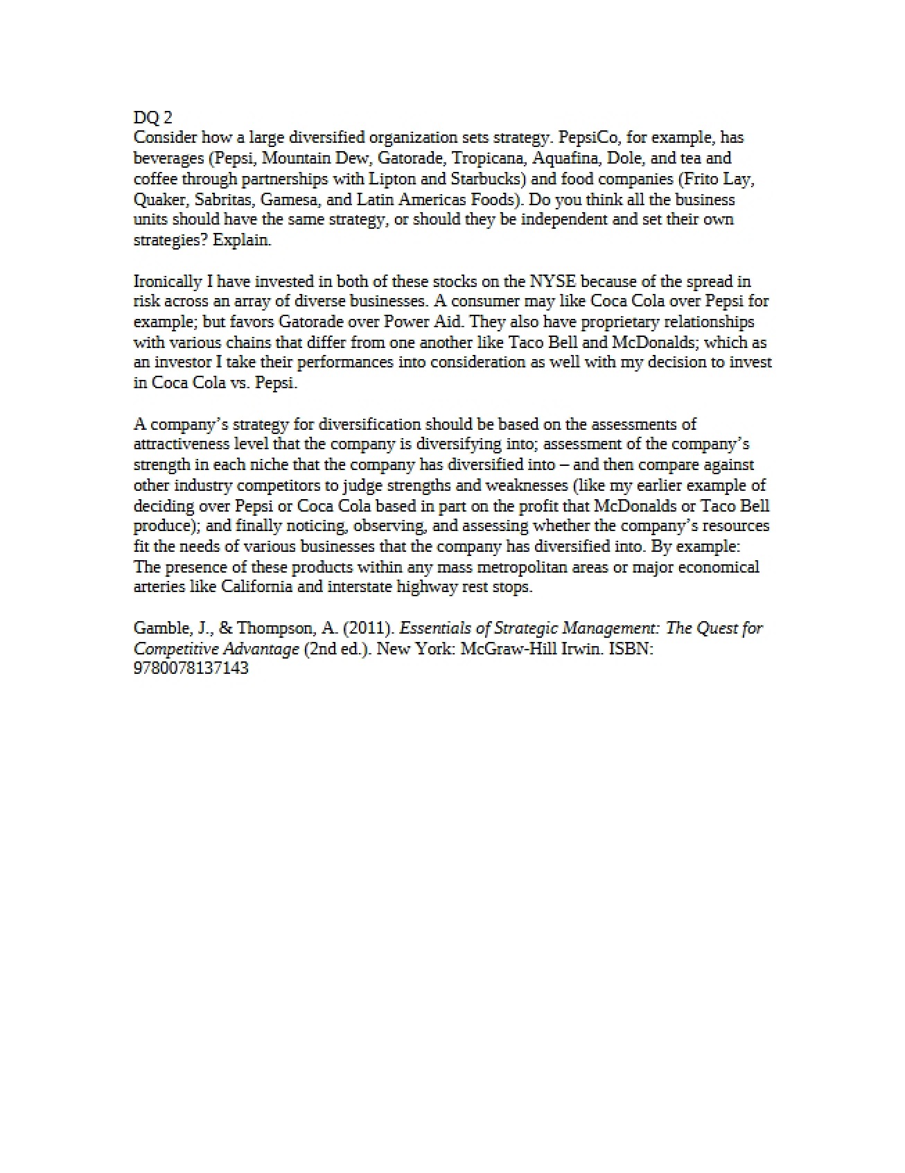 Discussion Topic Two - 1 Pages