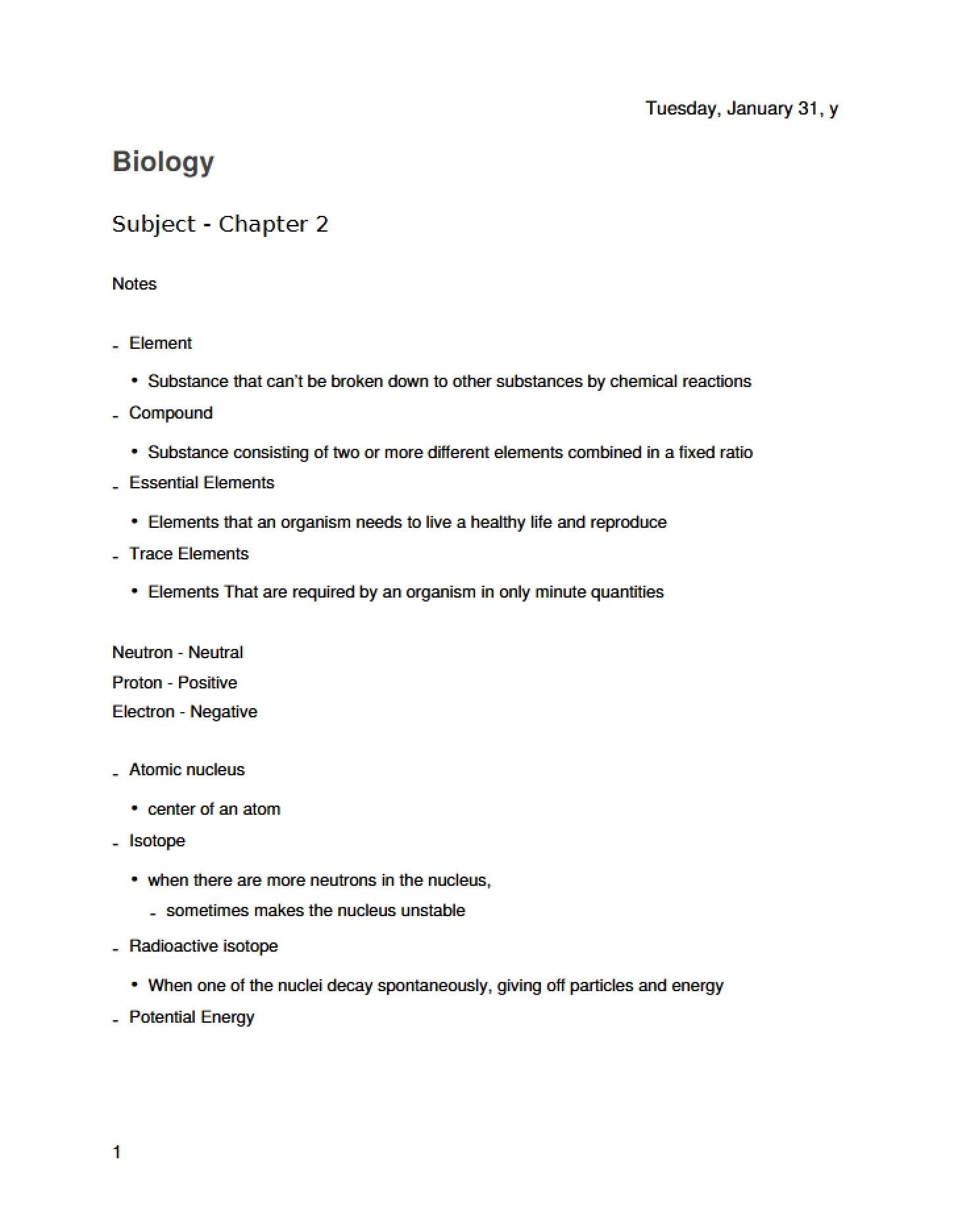 Biology Basics