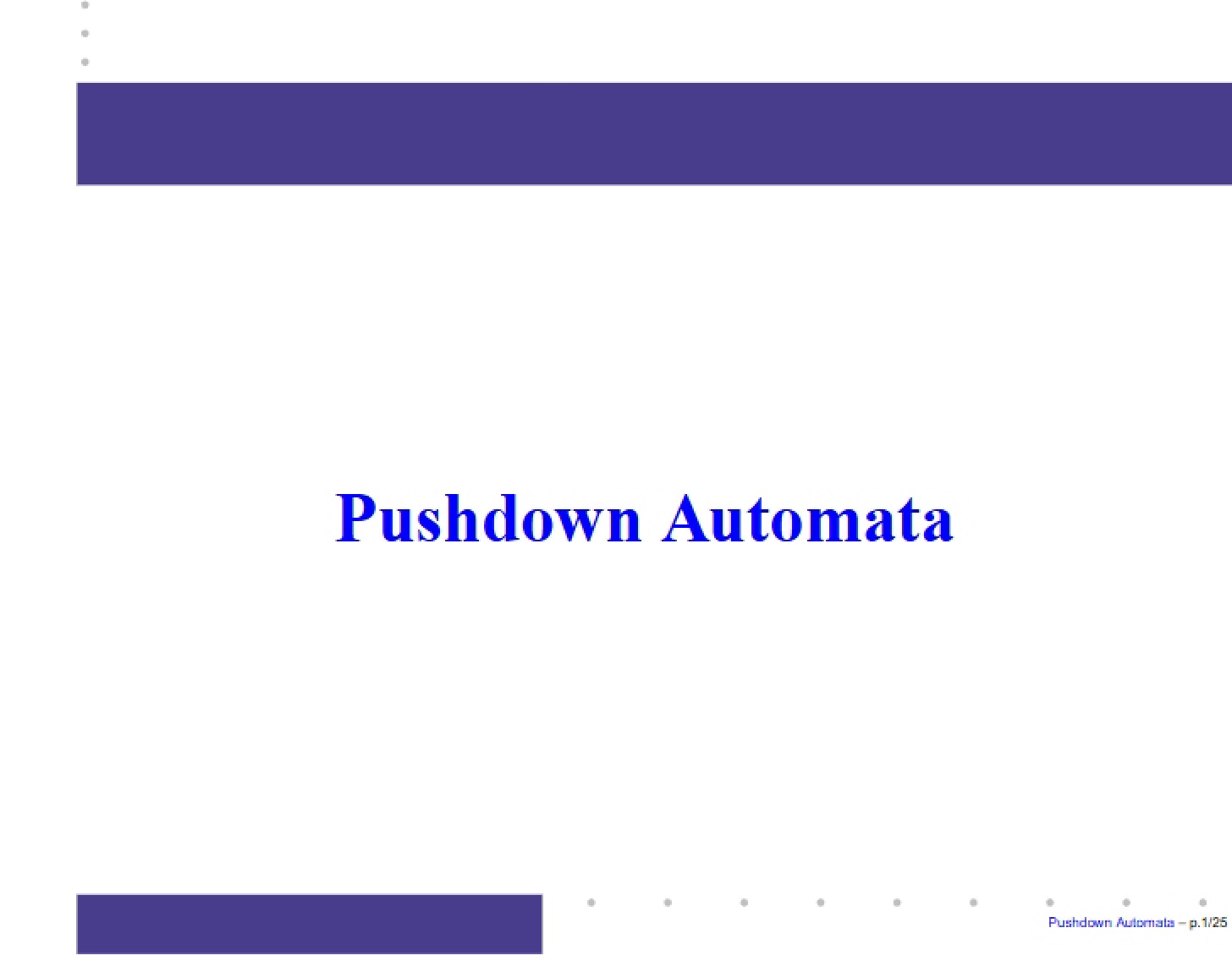 Automata Pushdown