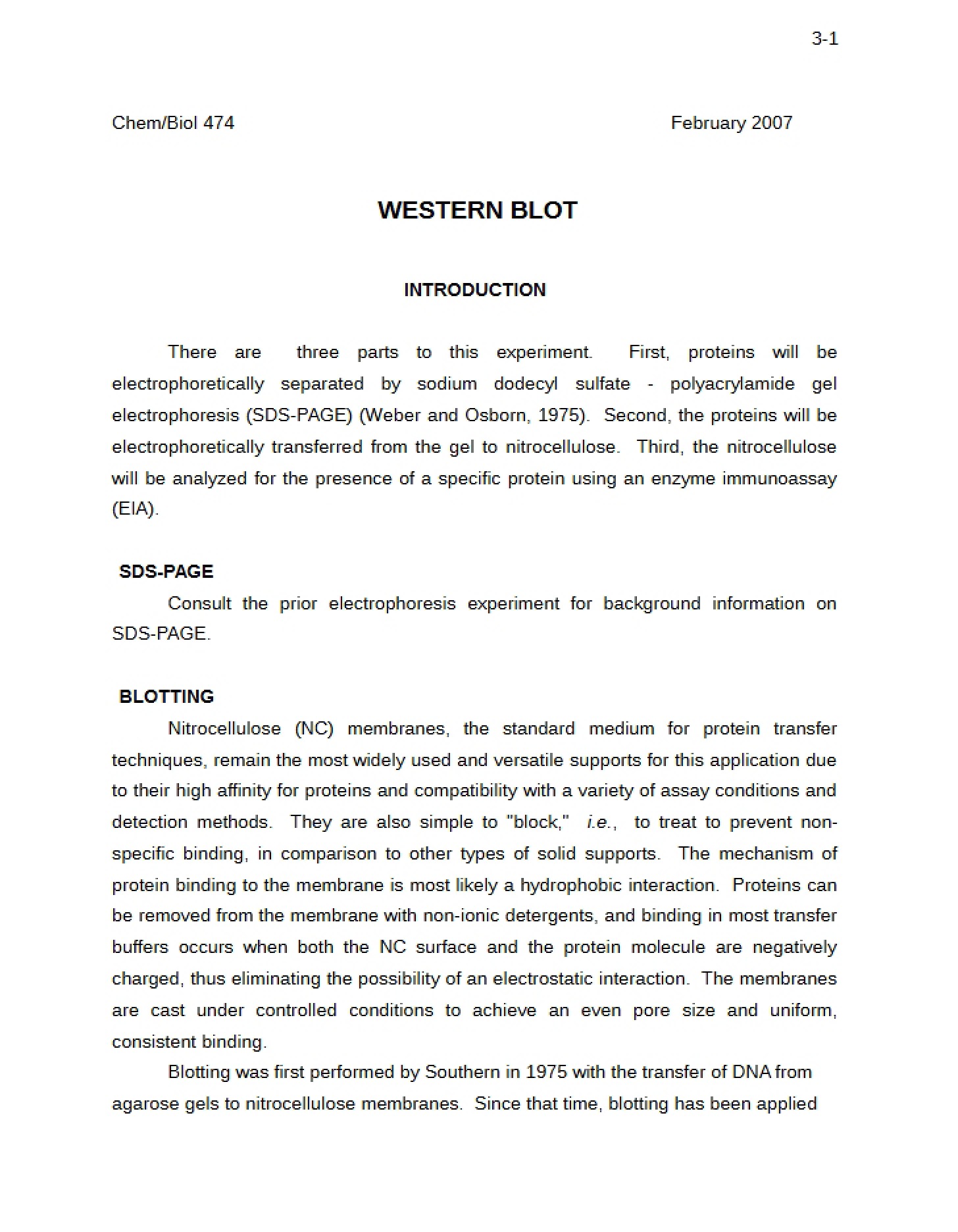 Western Blot Method