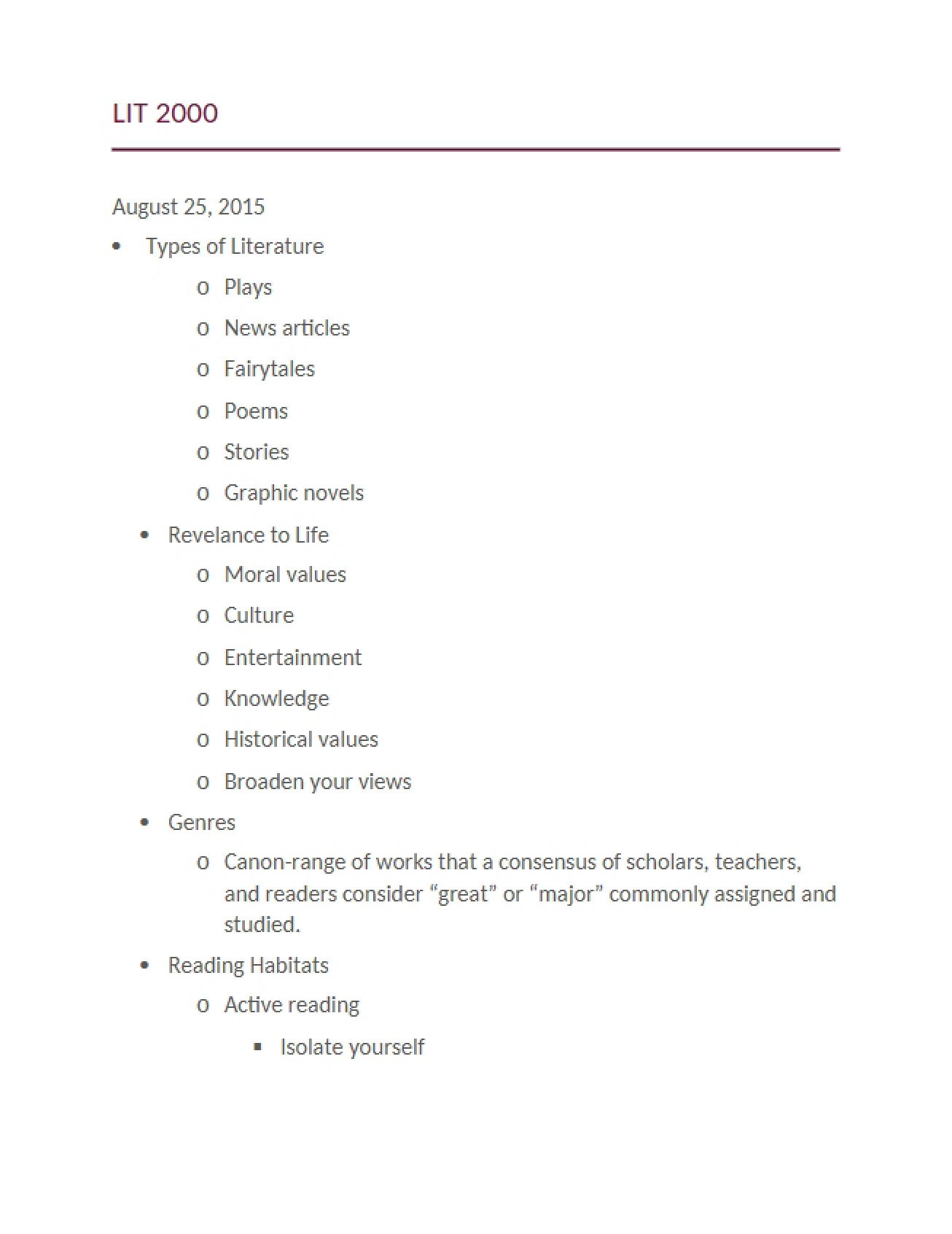 Literature Types