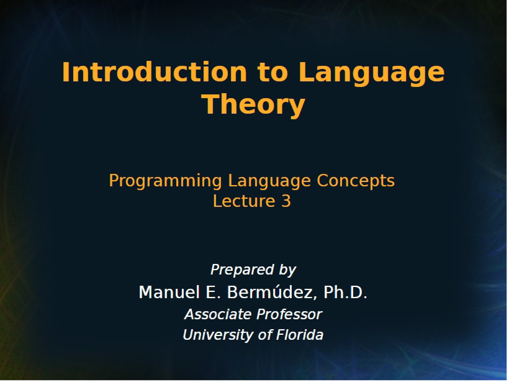 Language Theory Intro