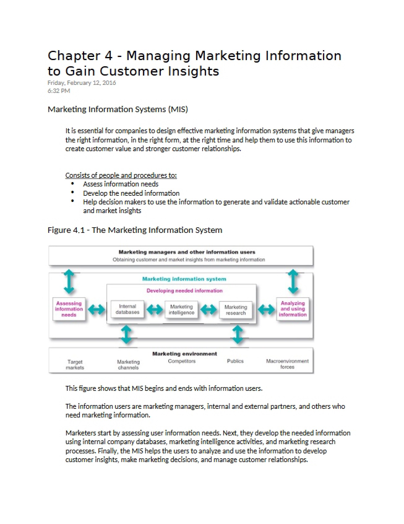 Fourth Chapter Gaining Customer Insights from Marketing Information