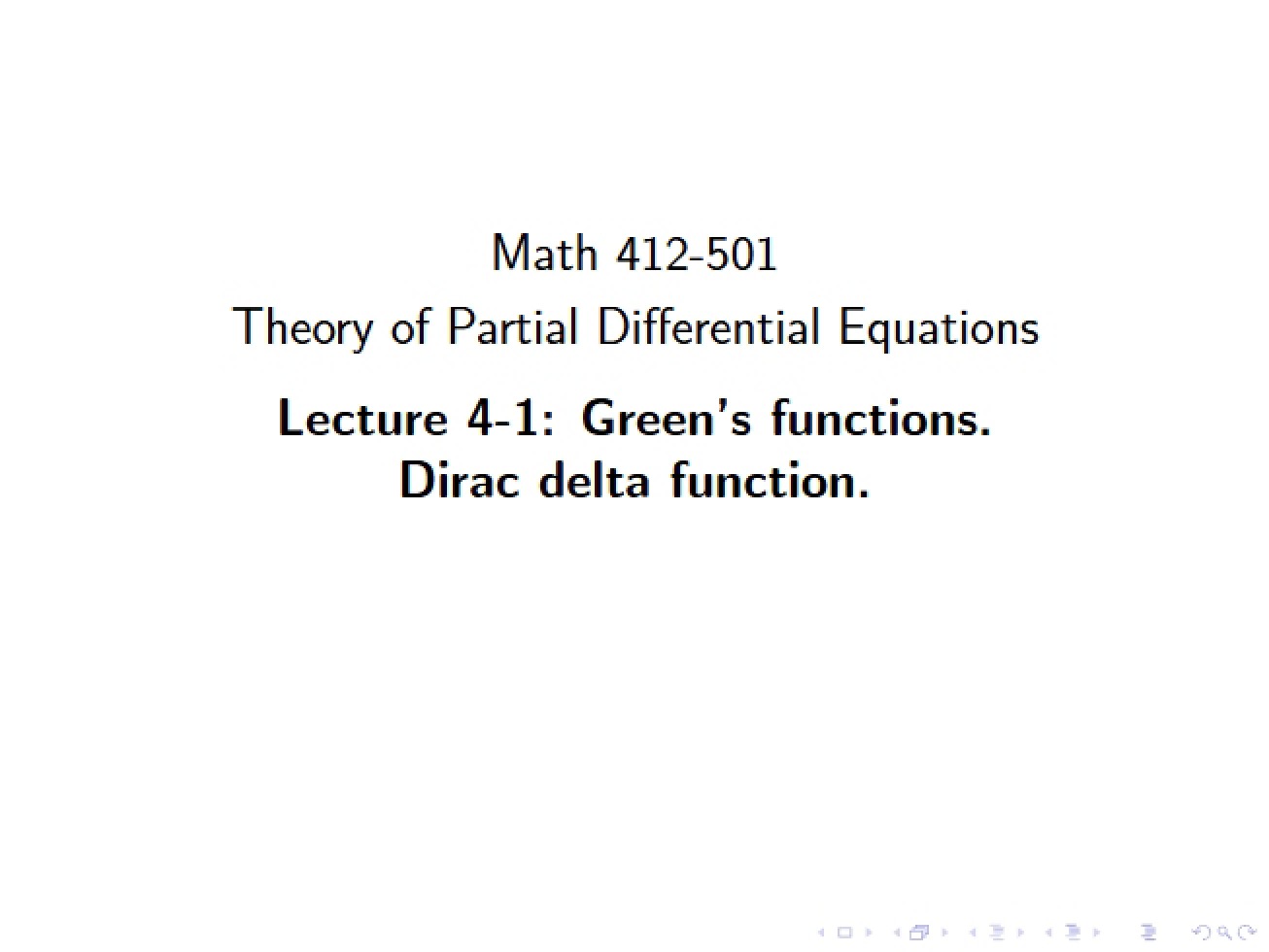 Lecture Four, Part One (Web Version)