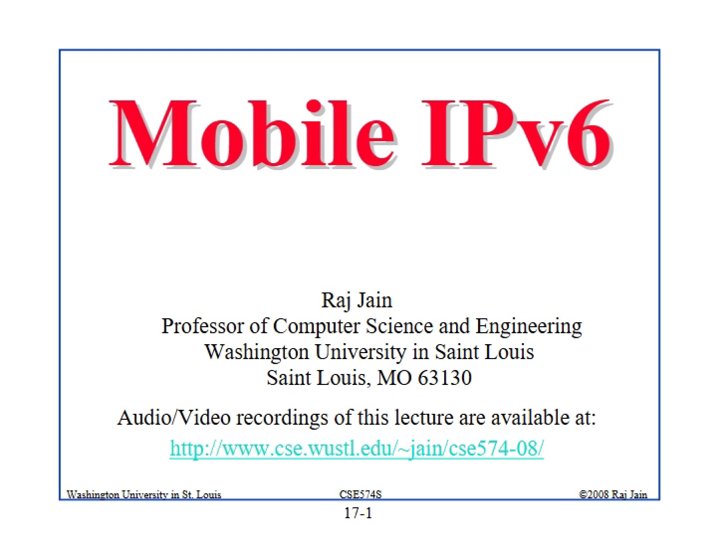 IPv6 for Mobile