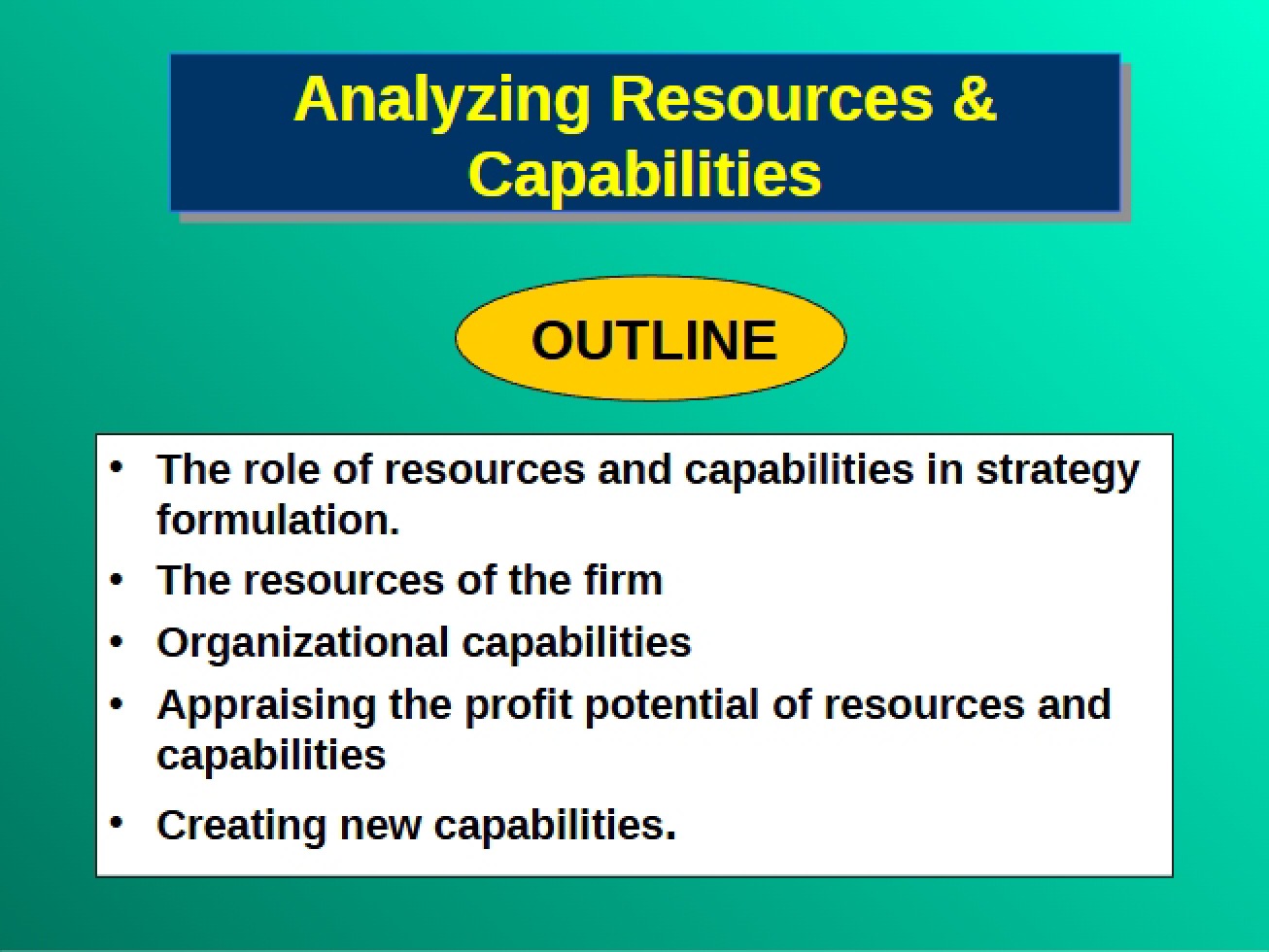Capabilities and Resources Analysis