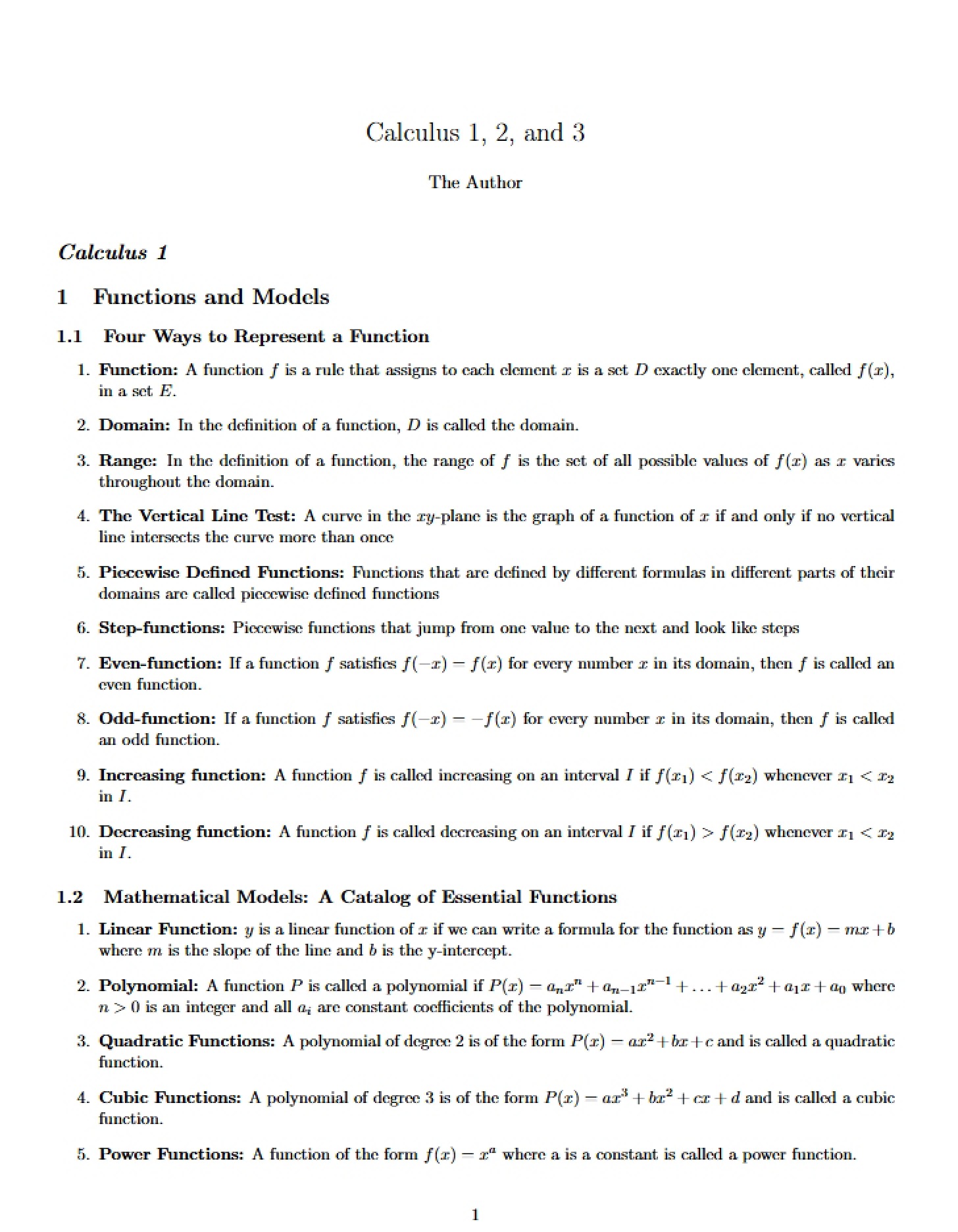 Models and Functions