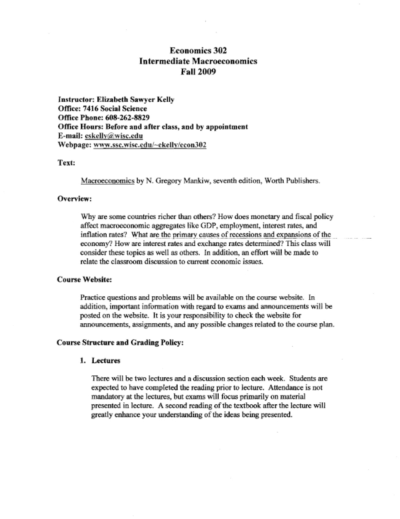 Intermediate Macroeconomics Course