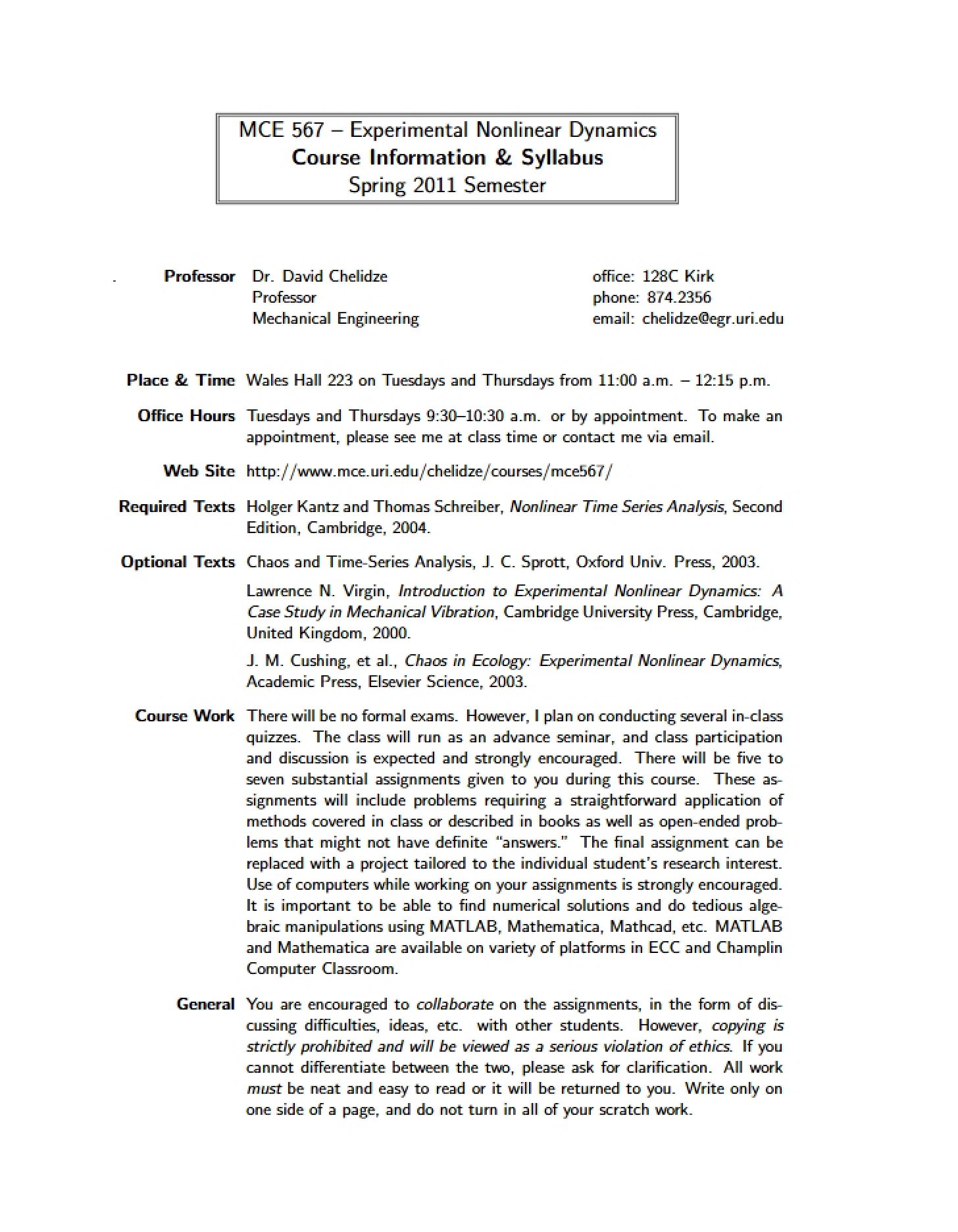 Syllabus MCE 567
