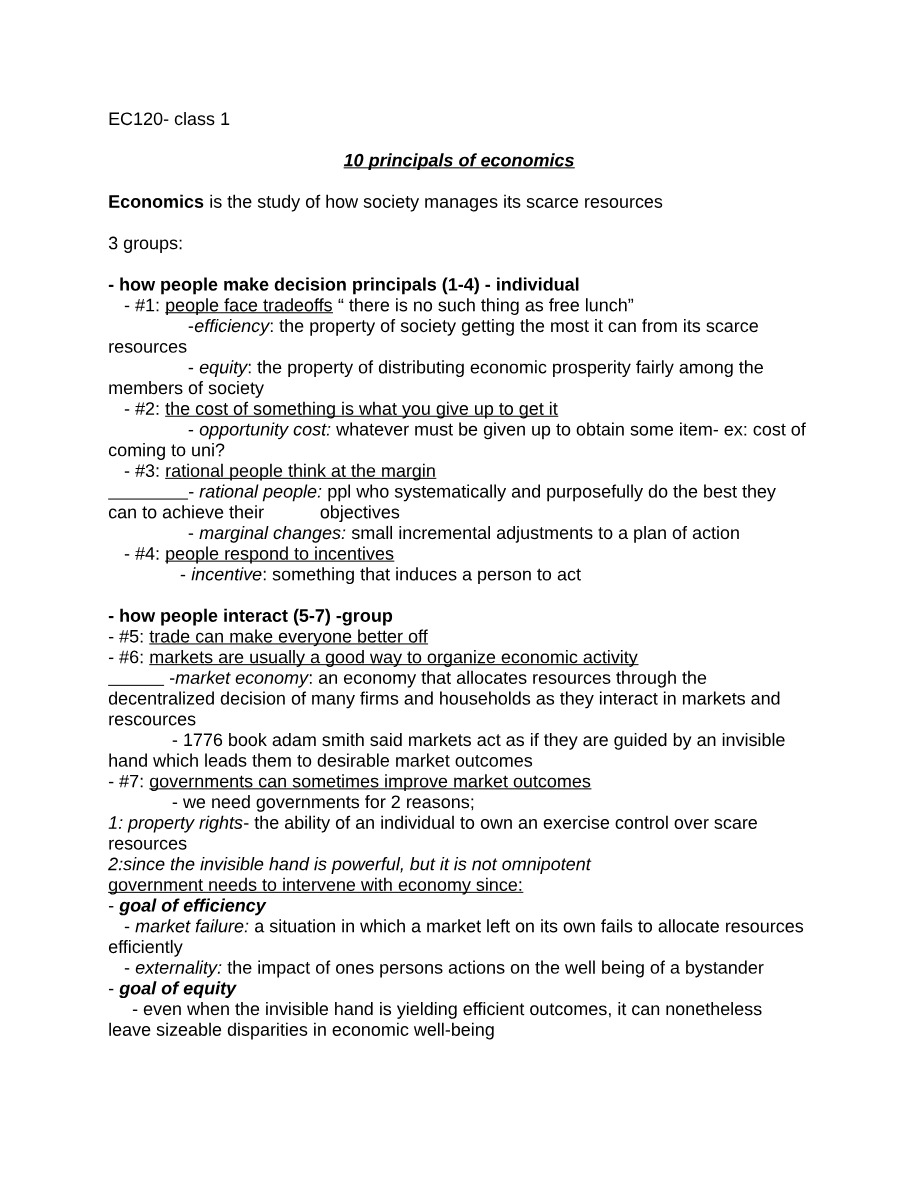 10 Principles of Economics