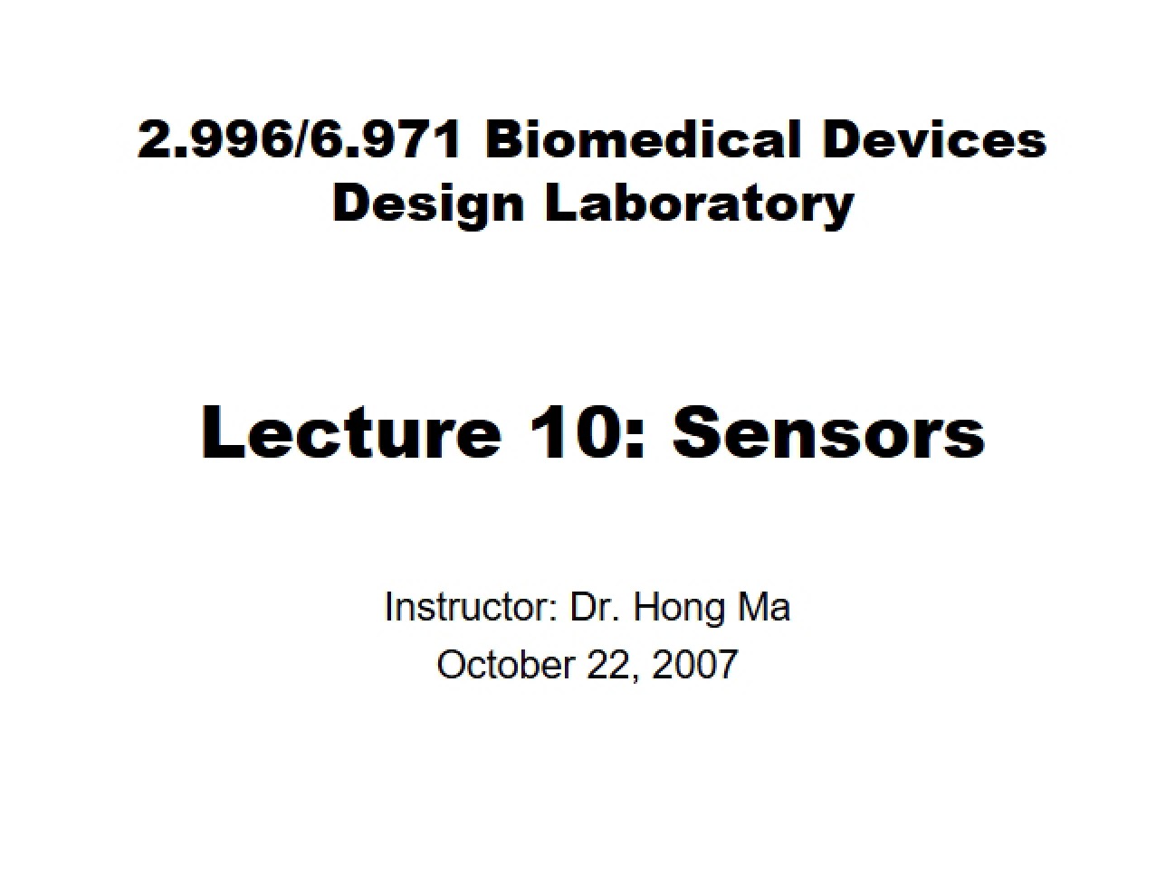 Sensor Technologies