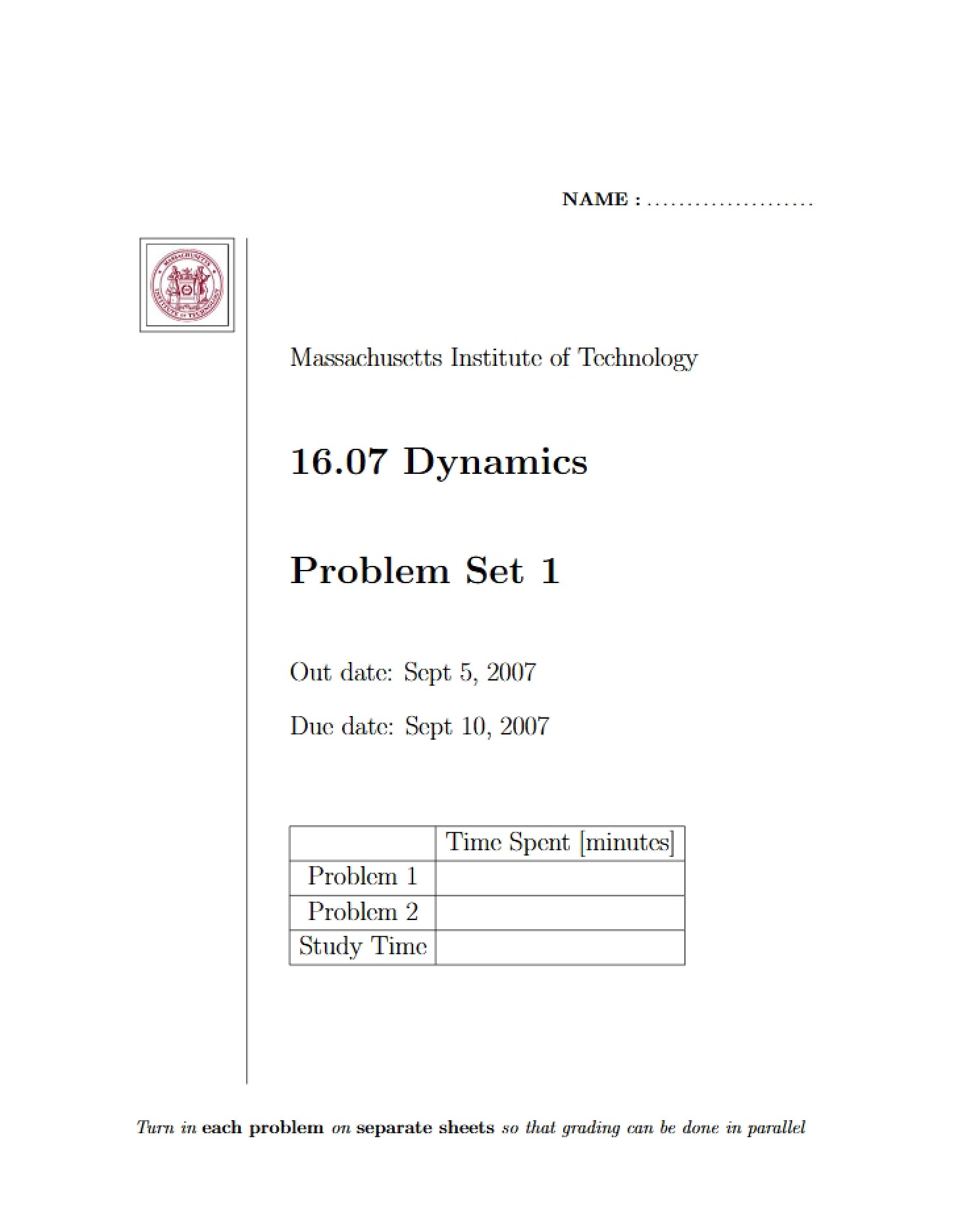 First Problem Set
