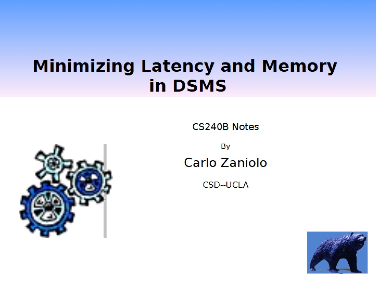 DSMS Latency and Memory Minimization