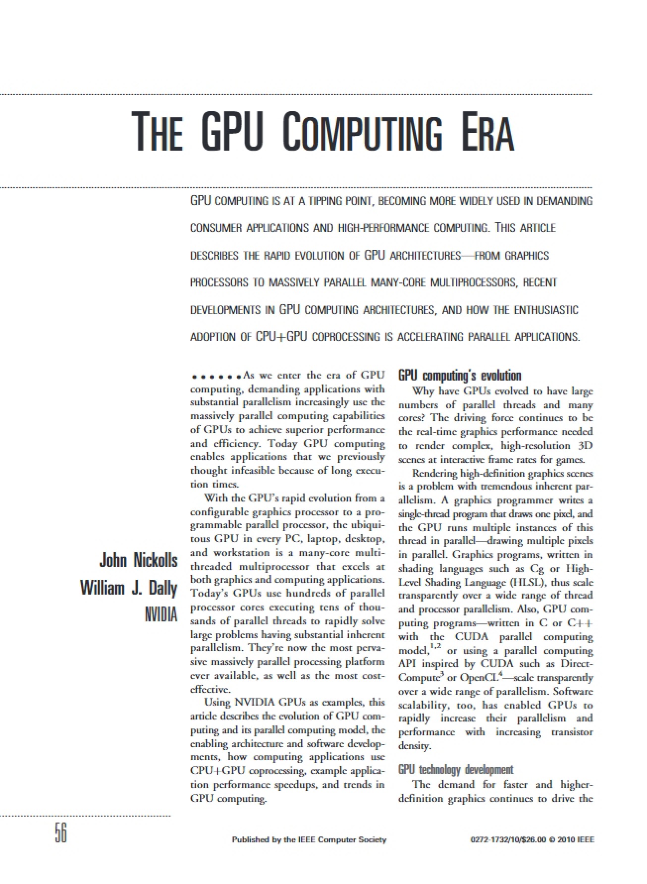 Engineering Applications of High Performance Computing