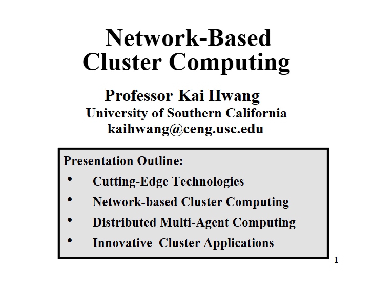 Basic Clusters