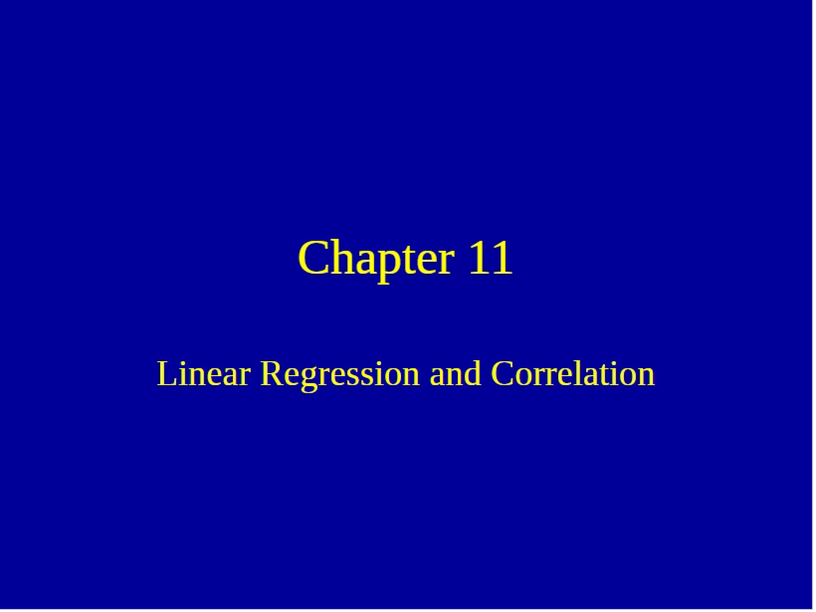 Correlation and Regression (Linear)