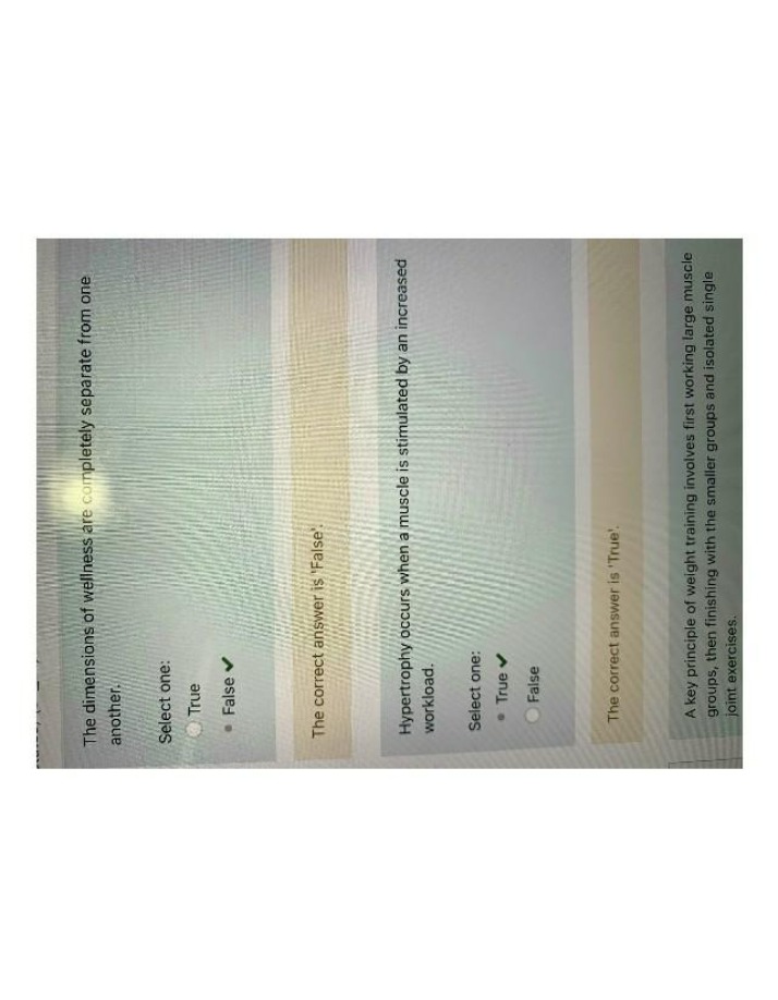 Quizzes for PE 231