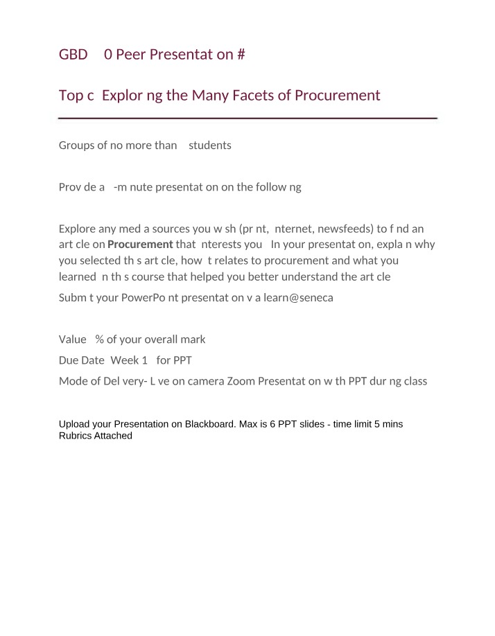 GBD220 Peer Presentation 2 - The Many Facets of Procurement