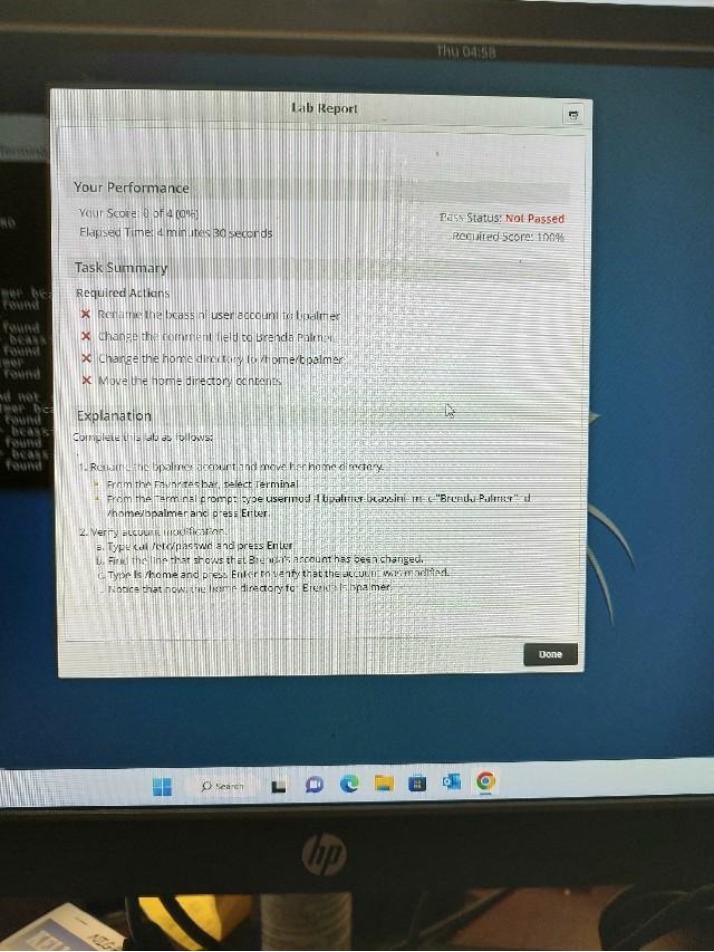 Lab Report - User Account Renaming and Home Directory Modification