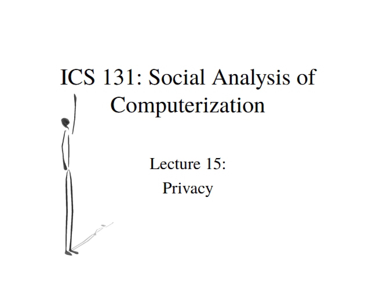 Privacy Lecture 15