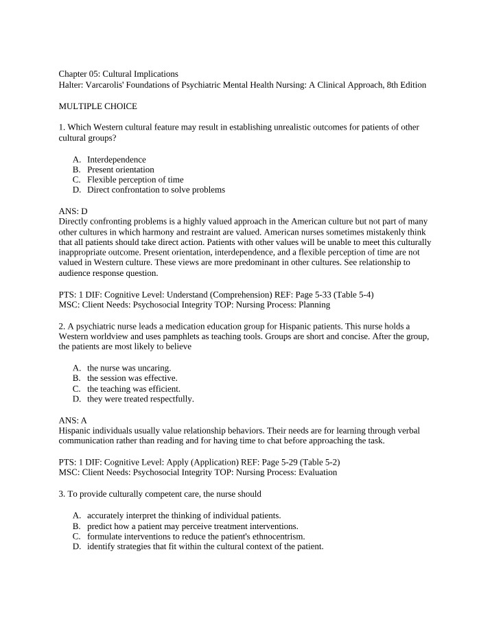 Cultural Implications in Psychiatric Mental Health Nursing