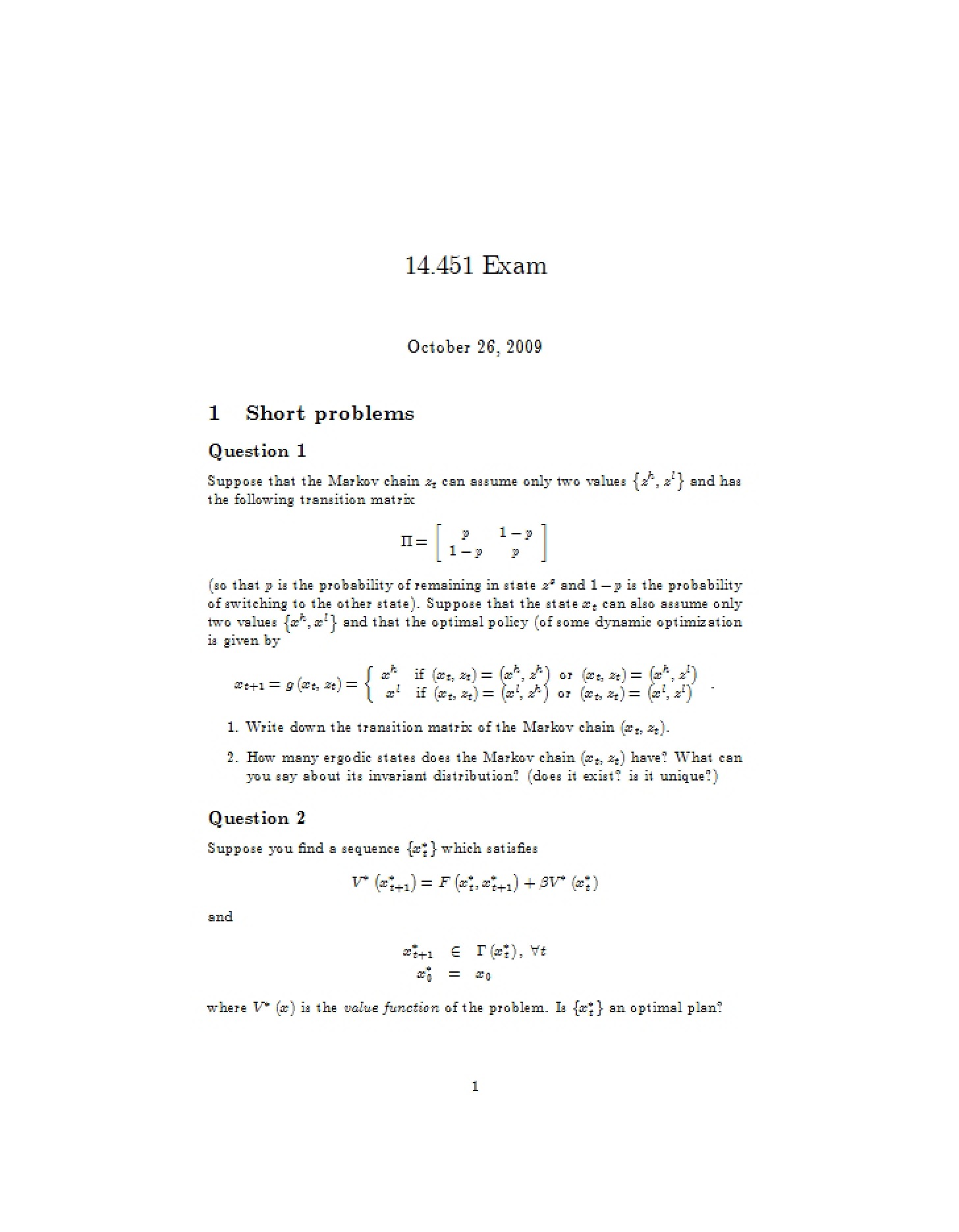 First Exam