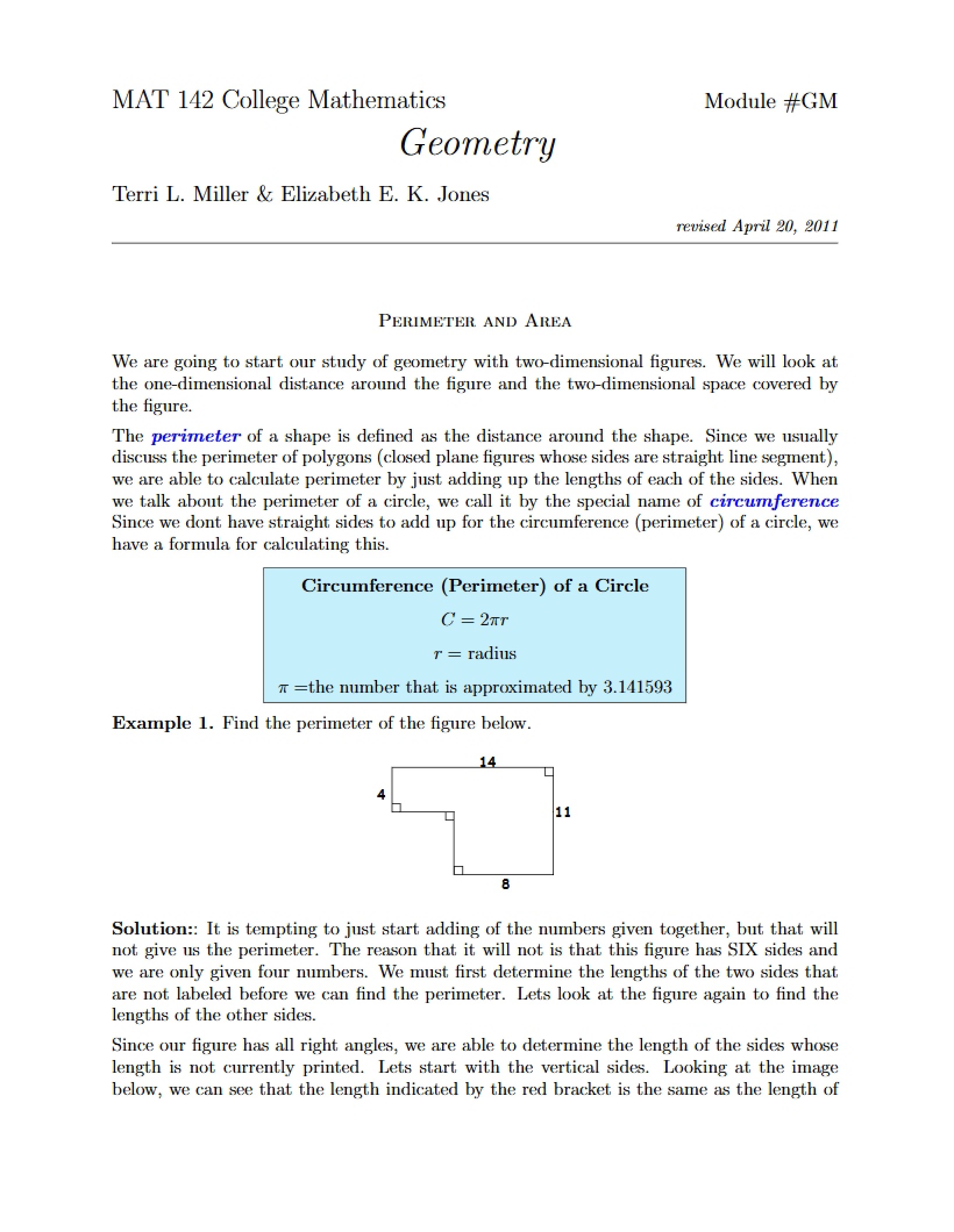 College Math Geometry