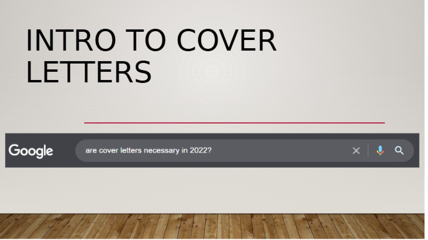 Cover Letters and Job Analysis (Week 4a)