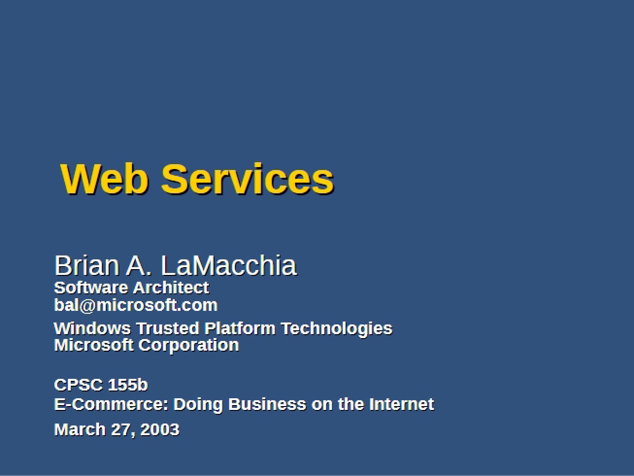 Services on the Web