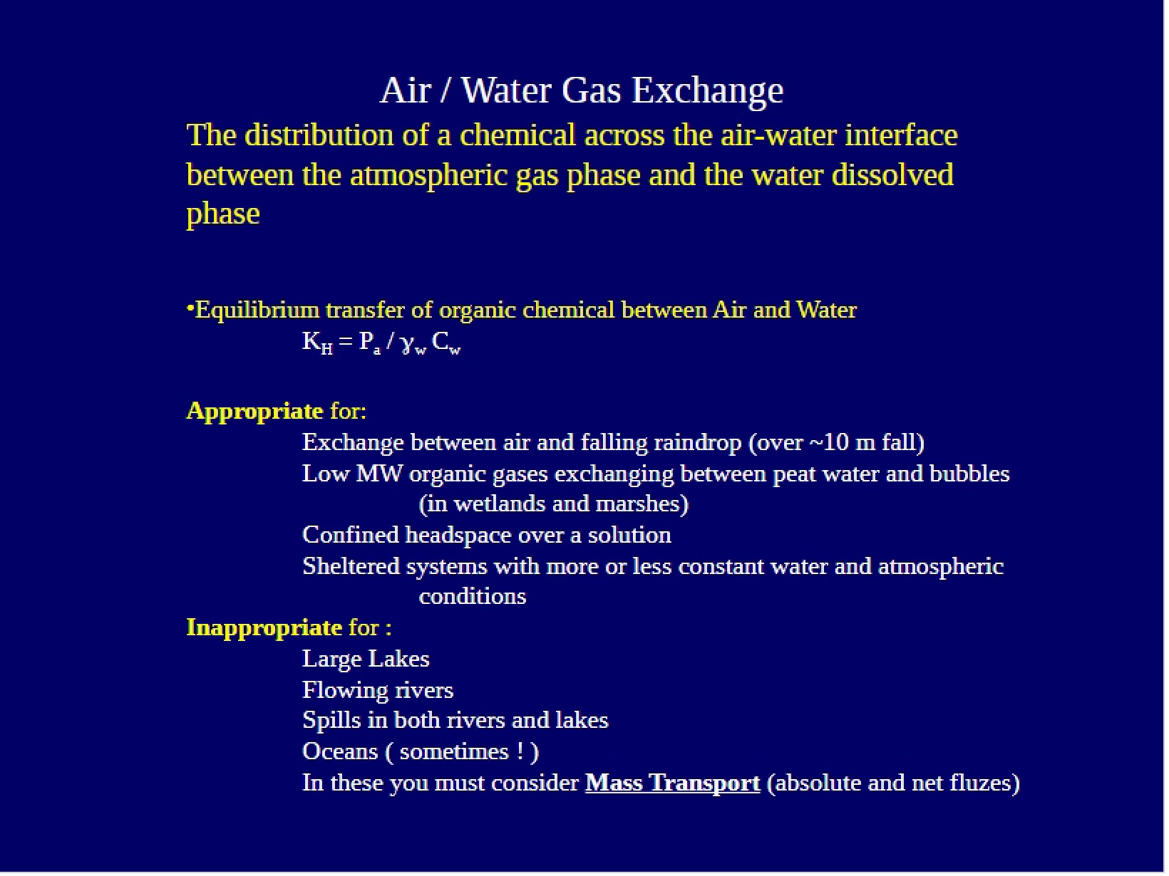 Water-Air Gas Exchange