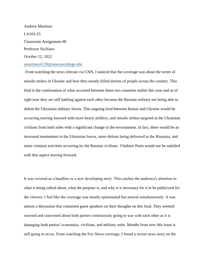Political Science Assignment #8