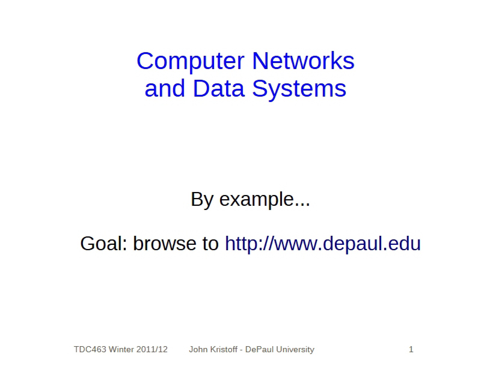 Networks by Example