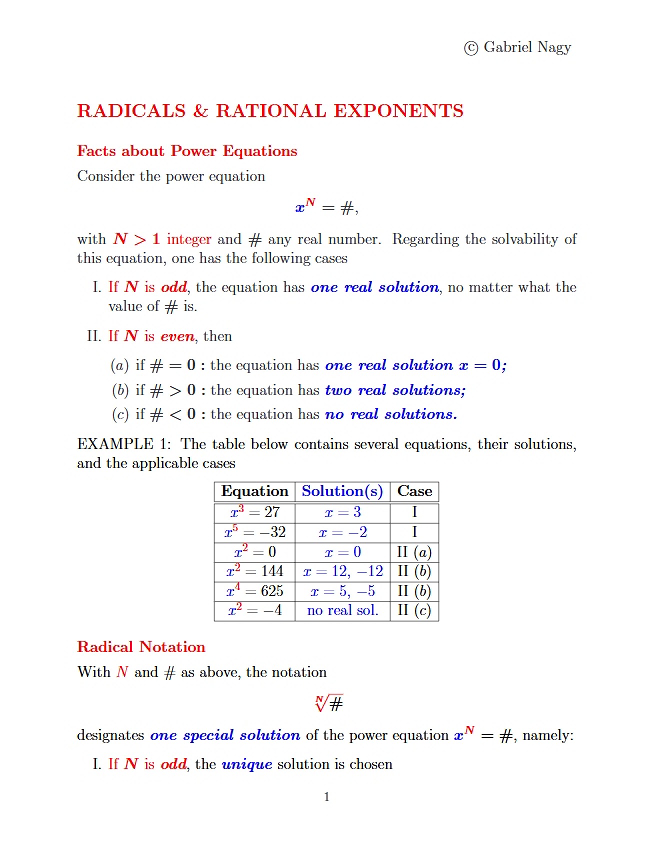 Introduction to Radicals and Rational Exponents