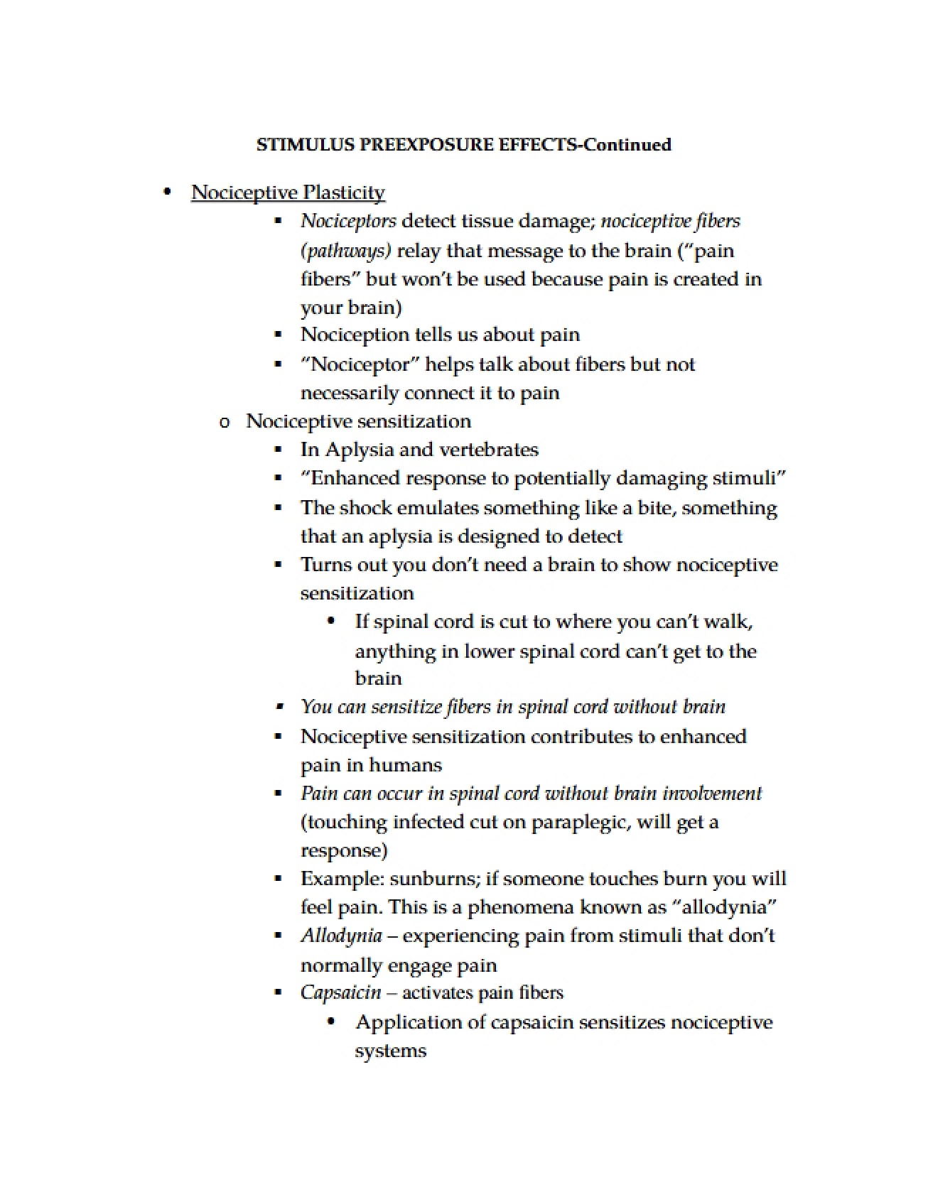 Continued Discussion on Stimulus Preexposure Effects