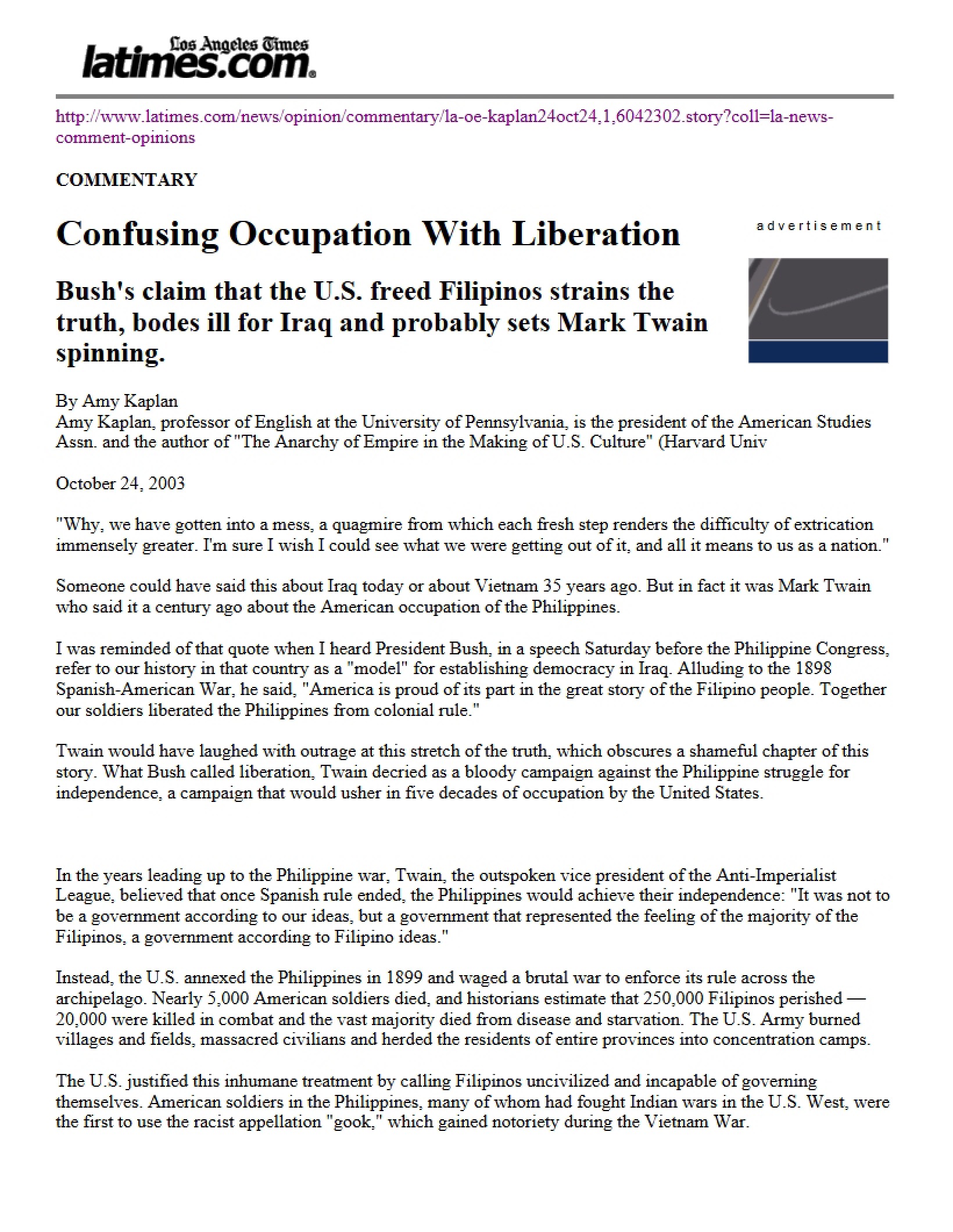 Liberation Confused With Occupation