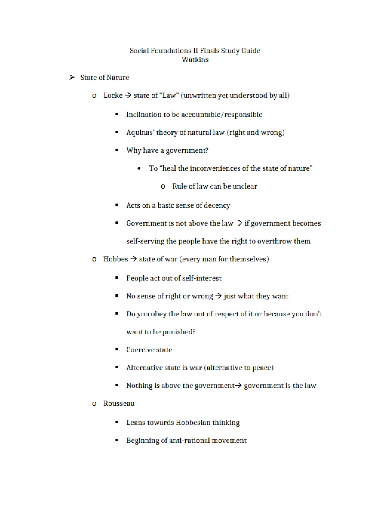 Guide for Final Exam Study