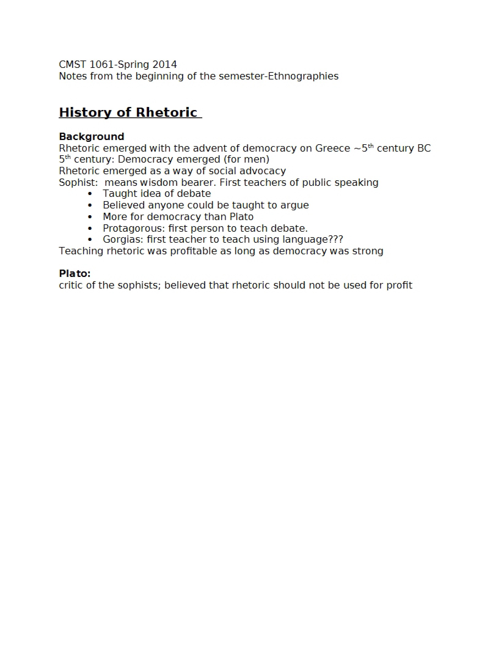 Rhetoric History