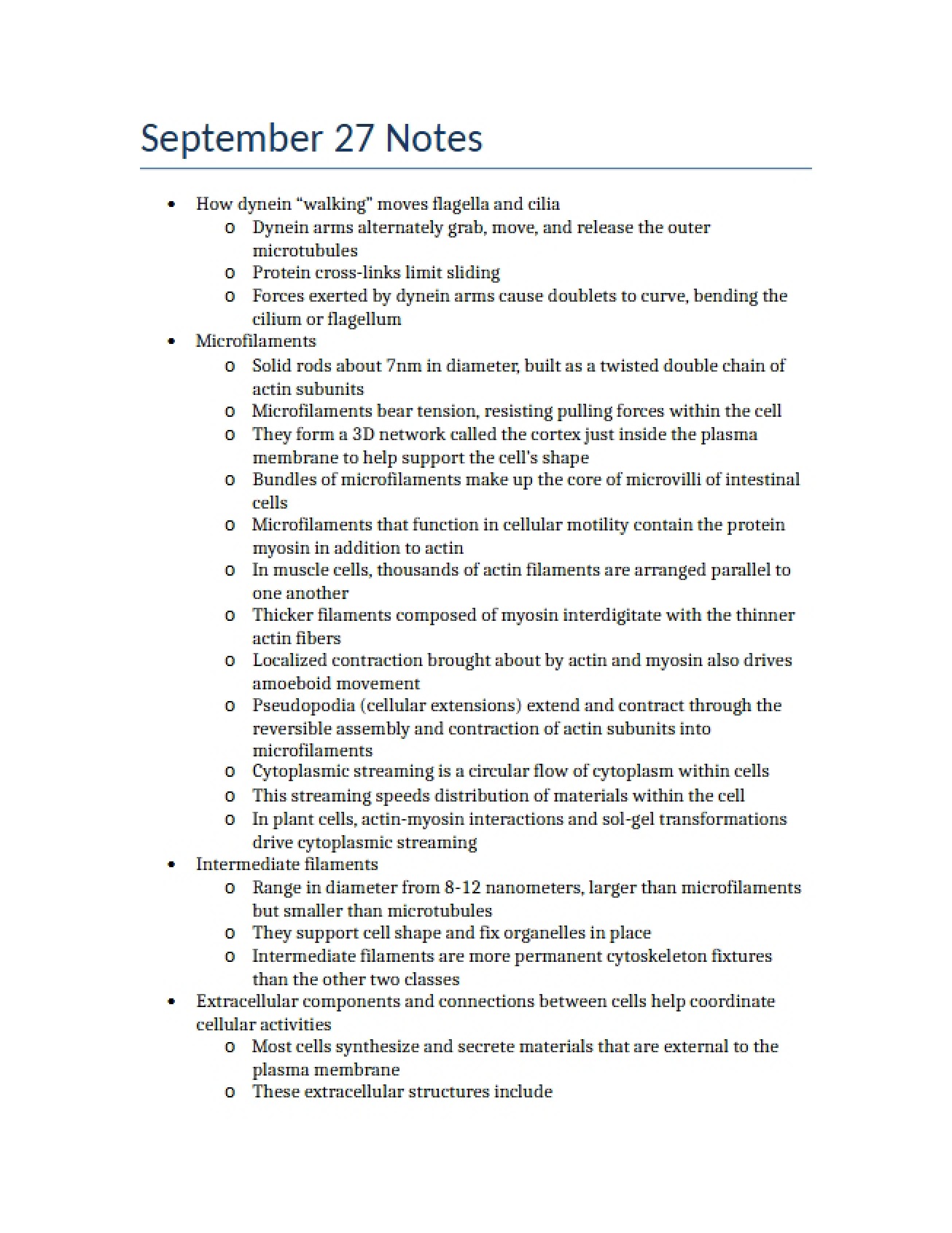 Lecture Notes September 27