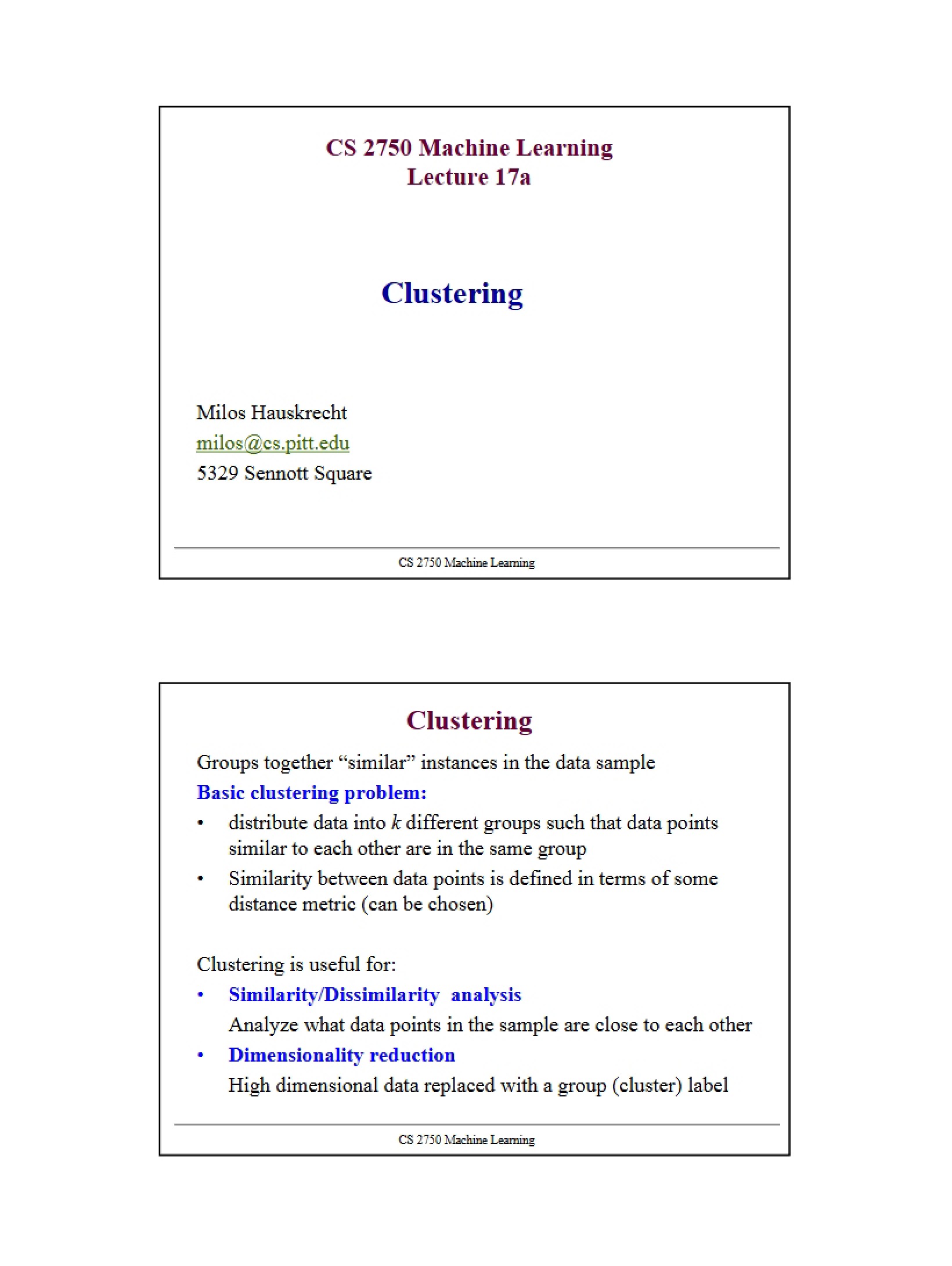 Clustering Techniques