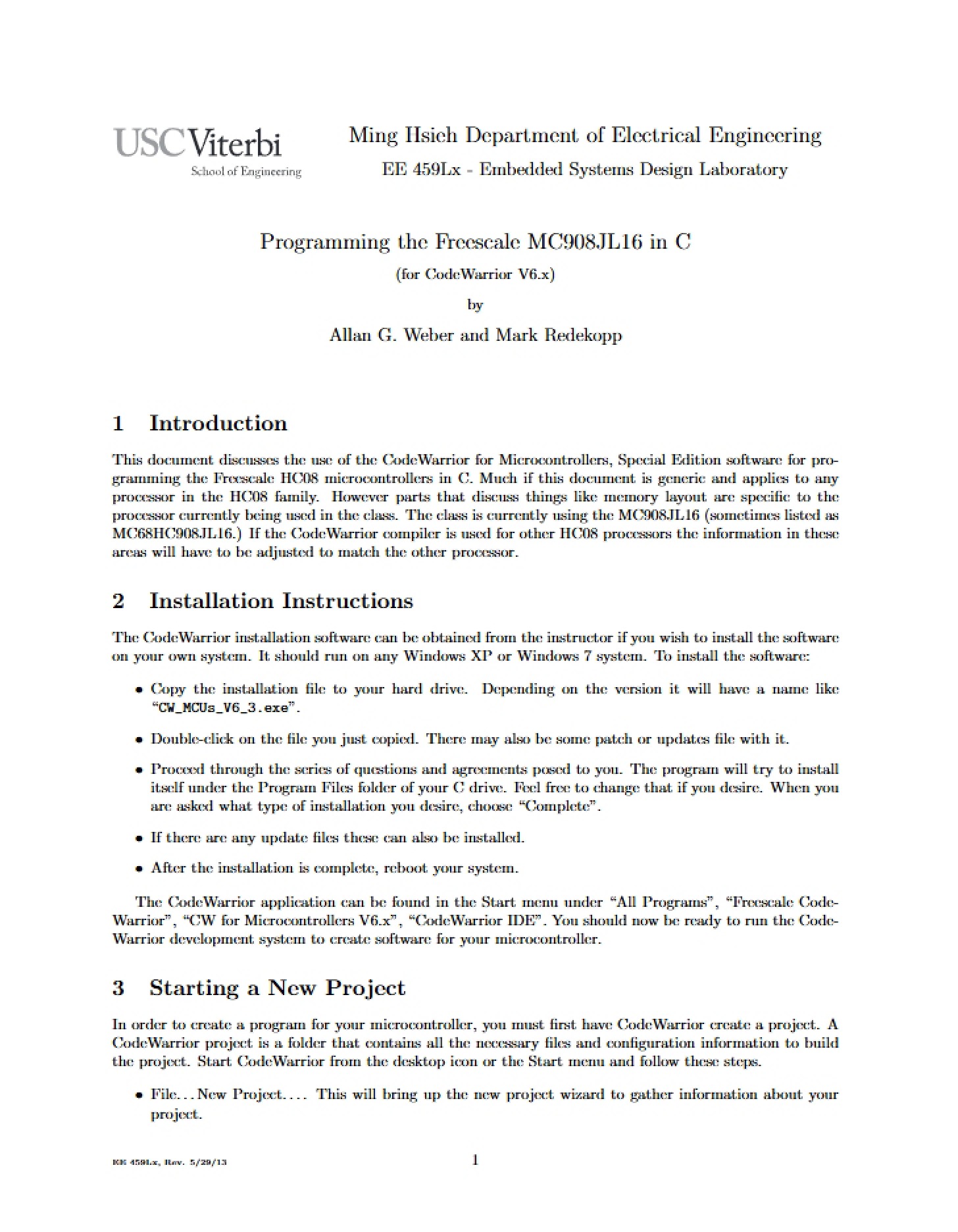 CodeWarrior C Programming Guide