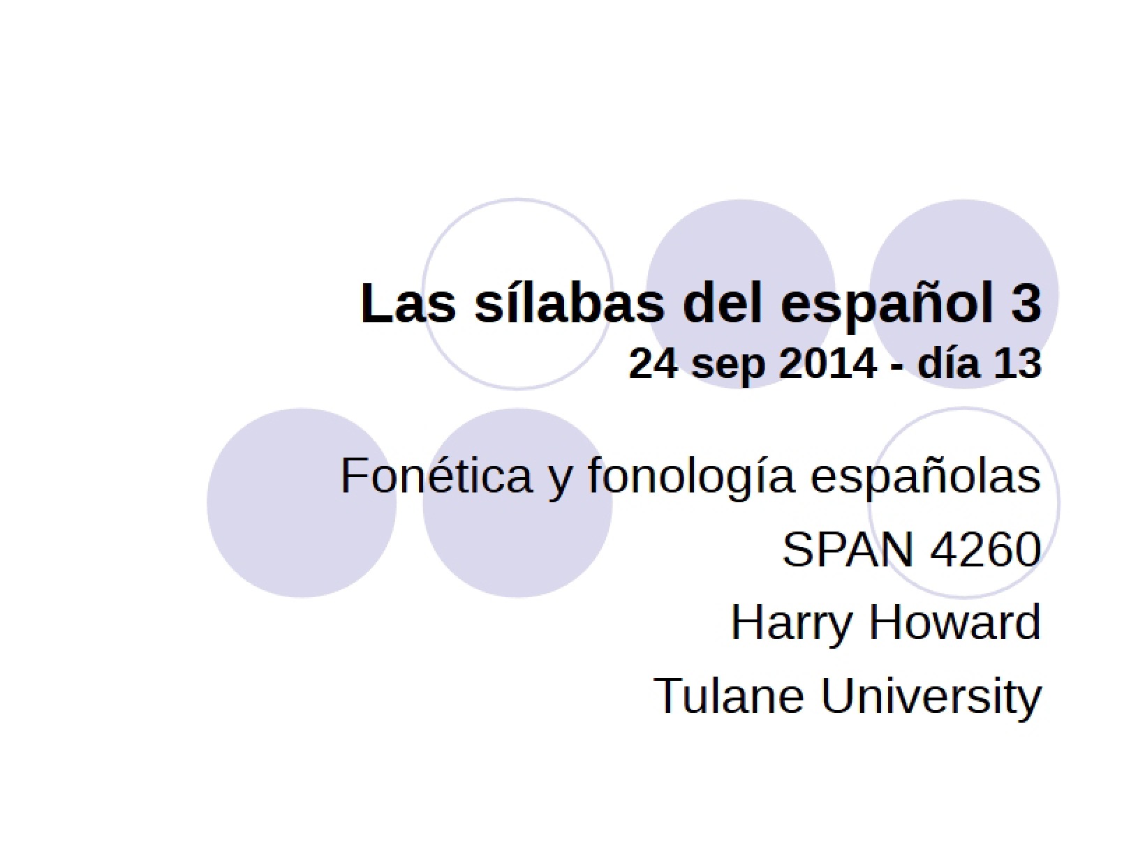 Spanish Phonetics Lecture Notes